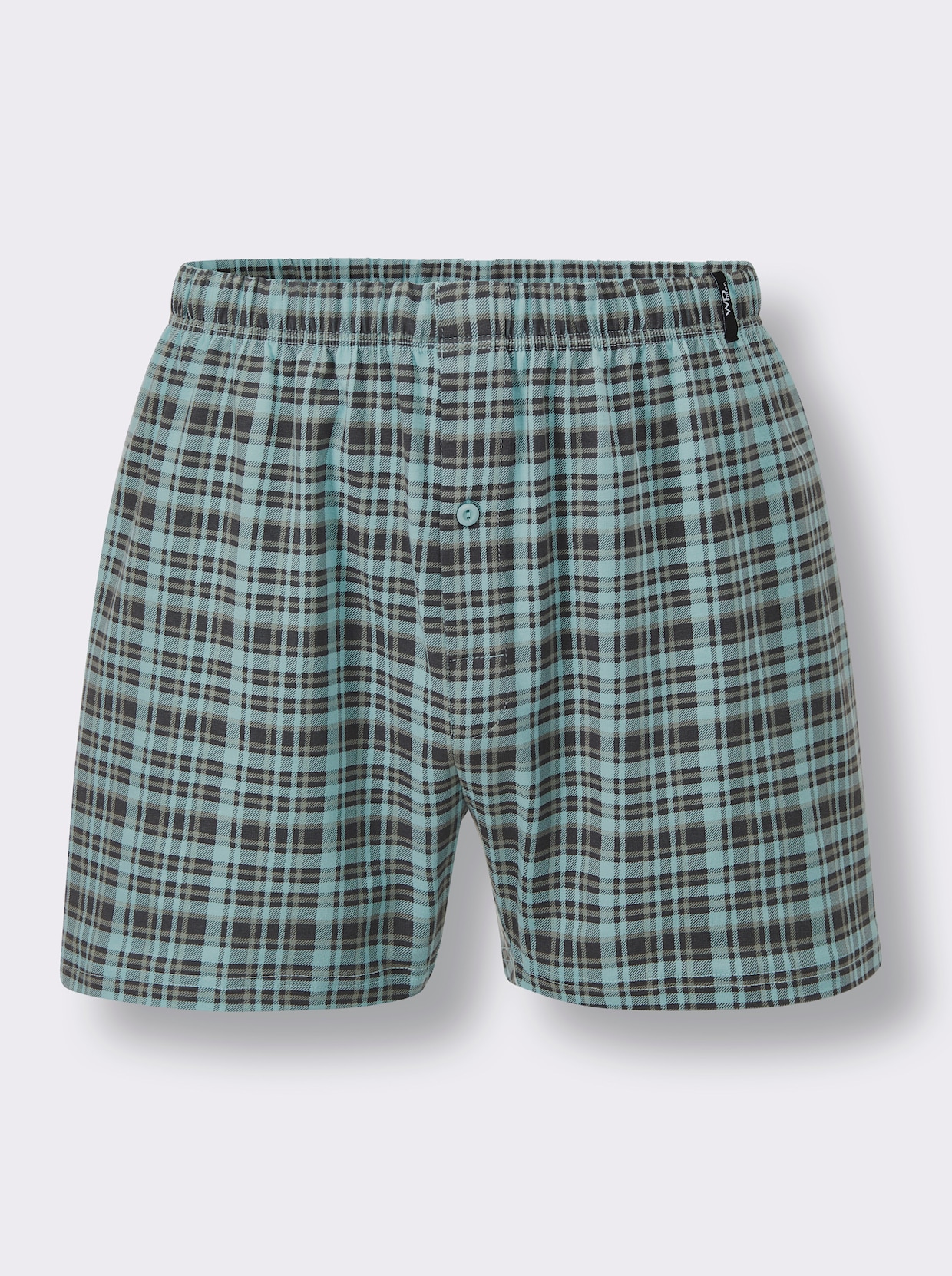 wäschepur men Boxershorts - anthrazit-mint-kariert + anthrazit + hellgrau