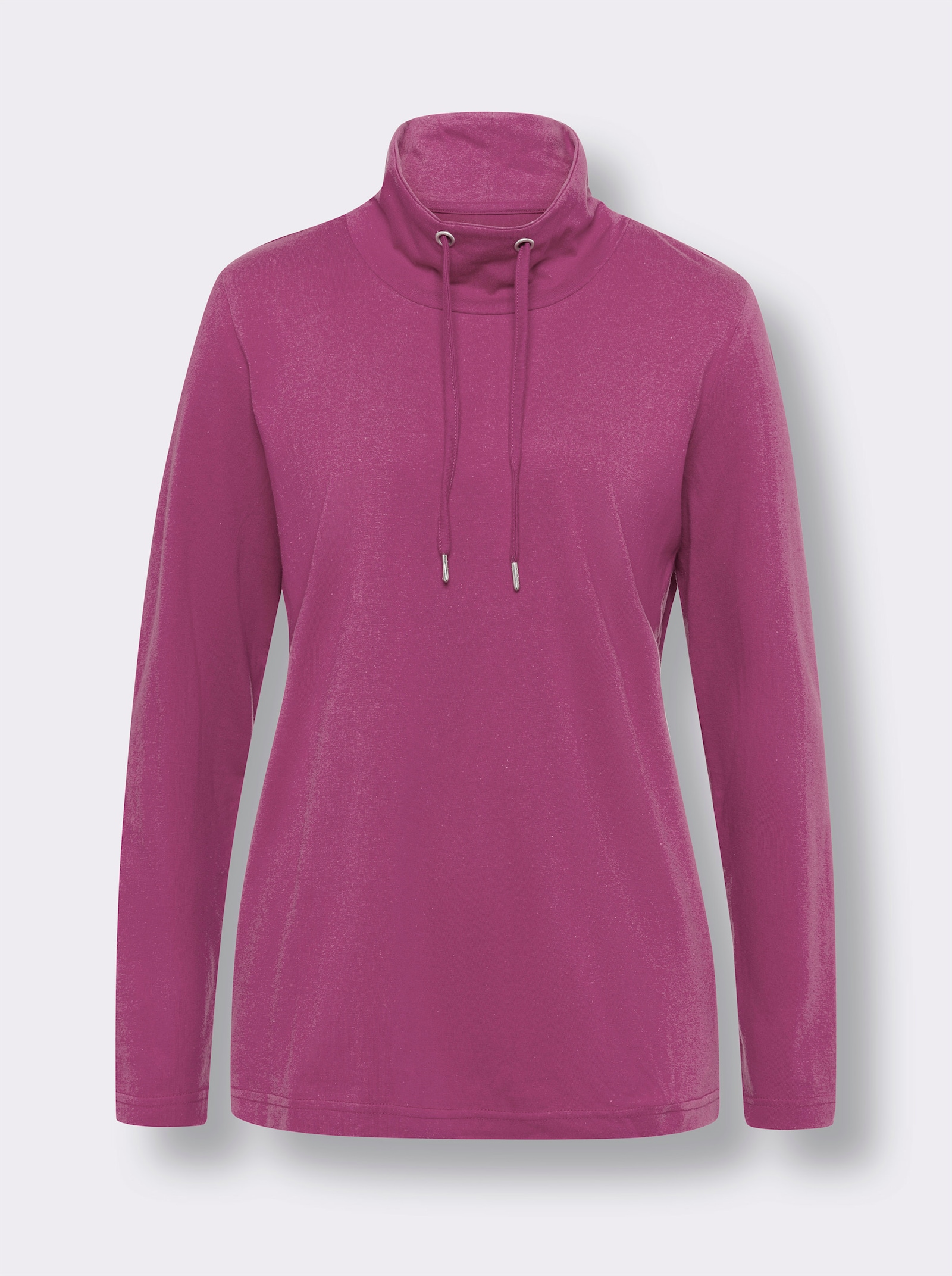 Shirt met opstaande kraag van puur katoen - heide