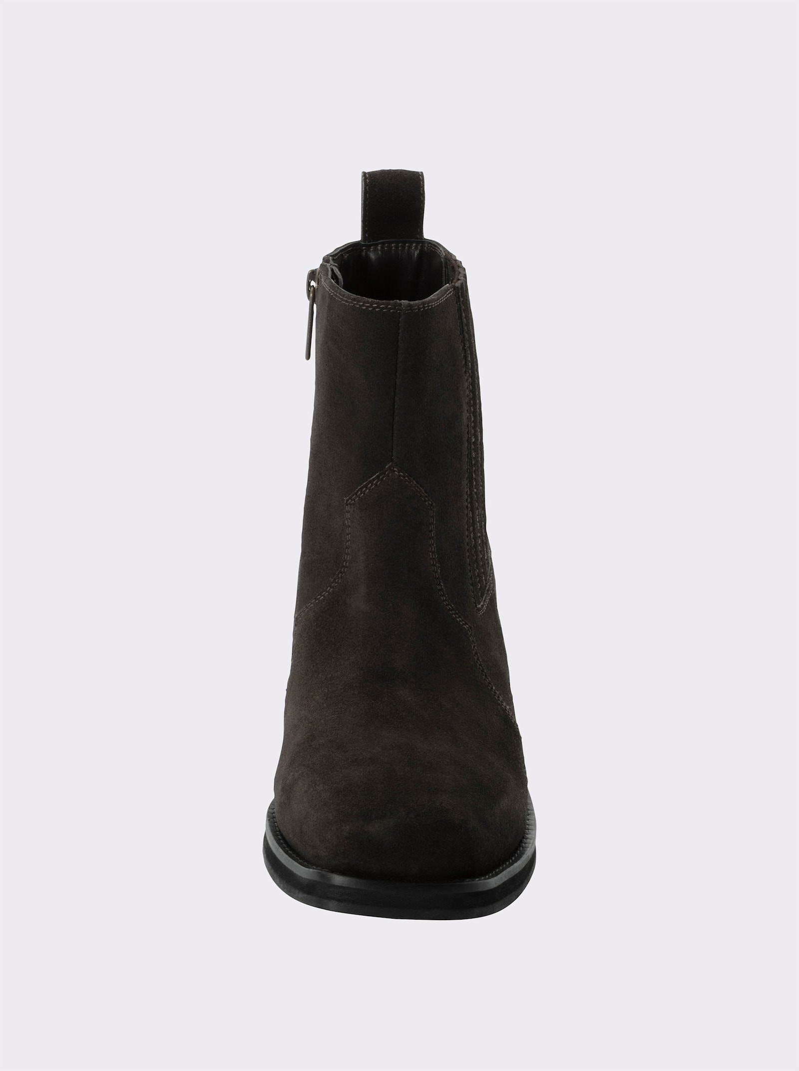 sheego Cowboy Stiefelette aus Veloursleder - schoko