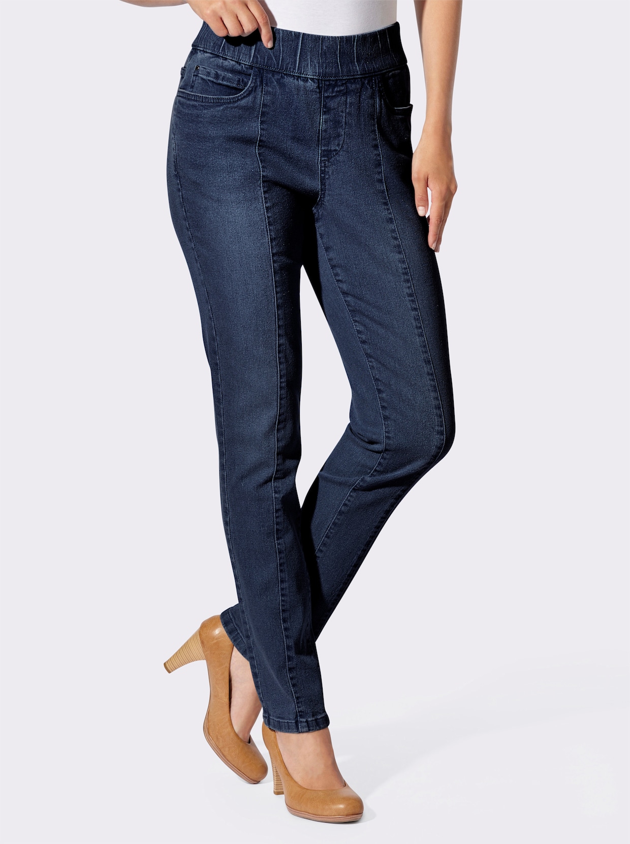 Schlupfjeans - blue-stone-washed