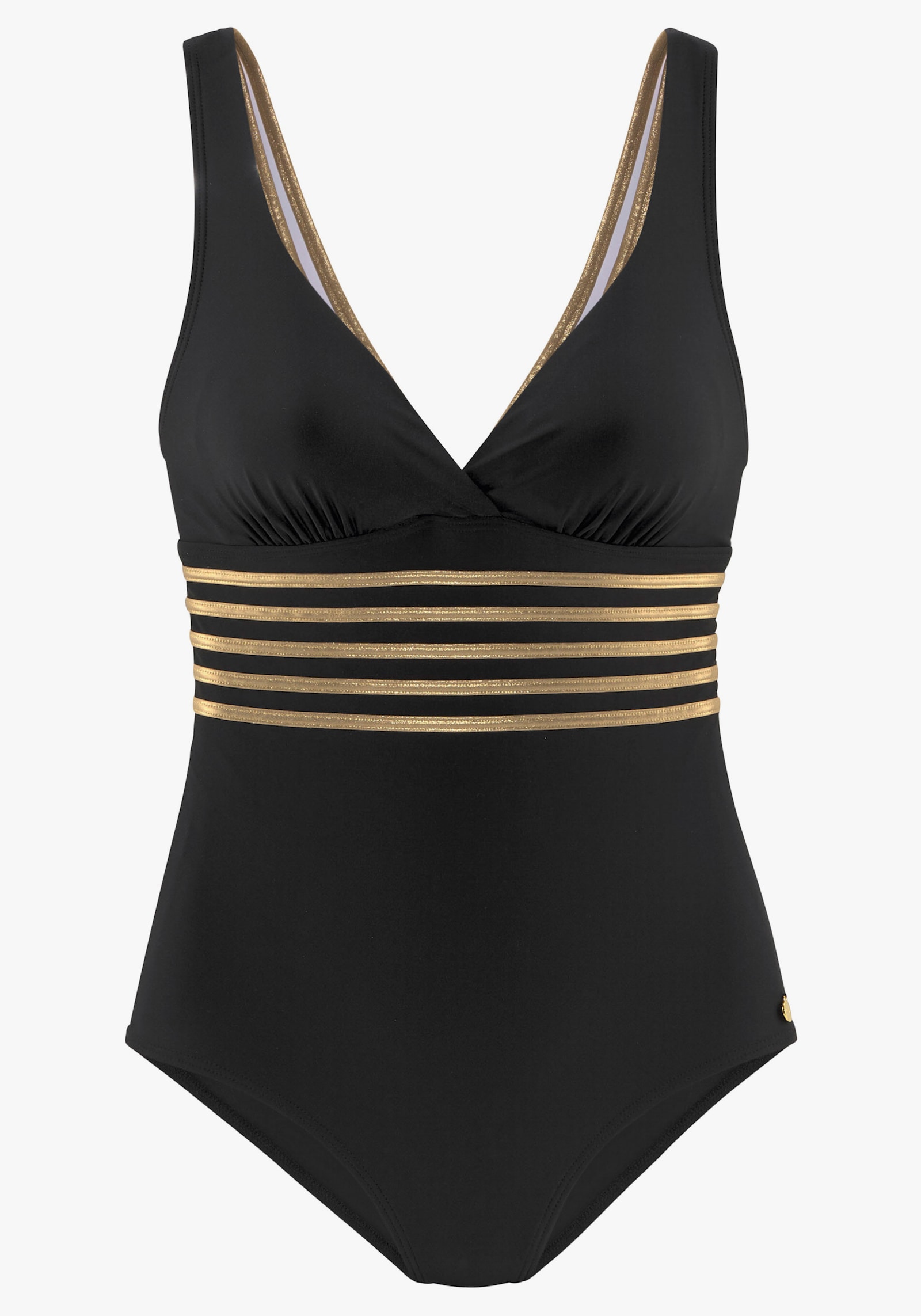 LASCANA Badpak - zwart/goudkleur