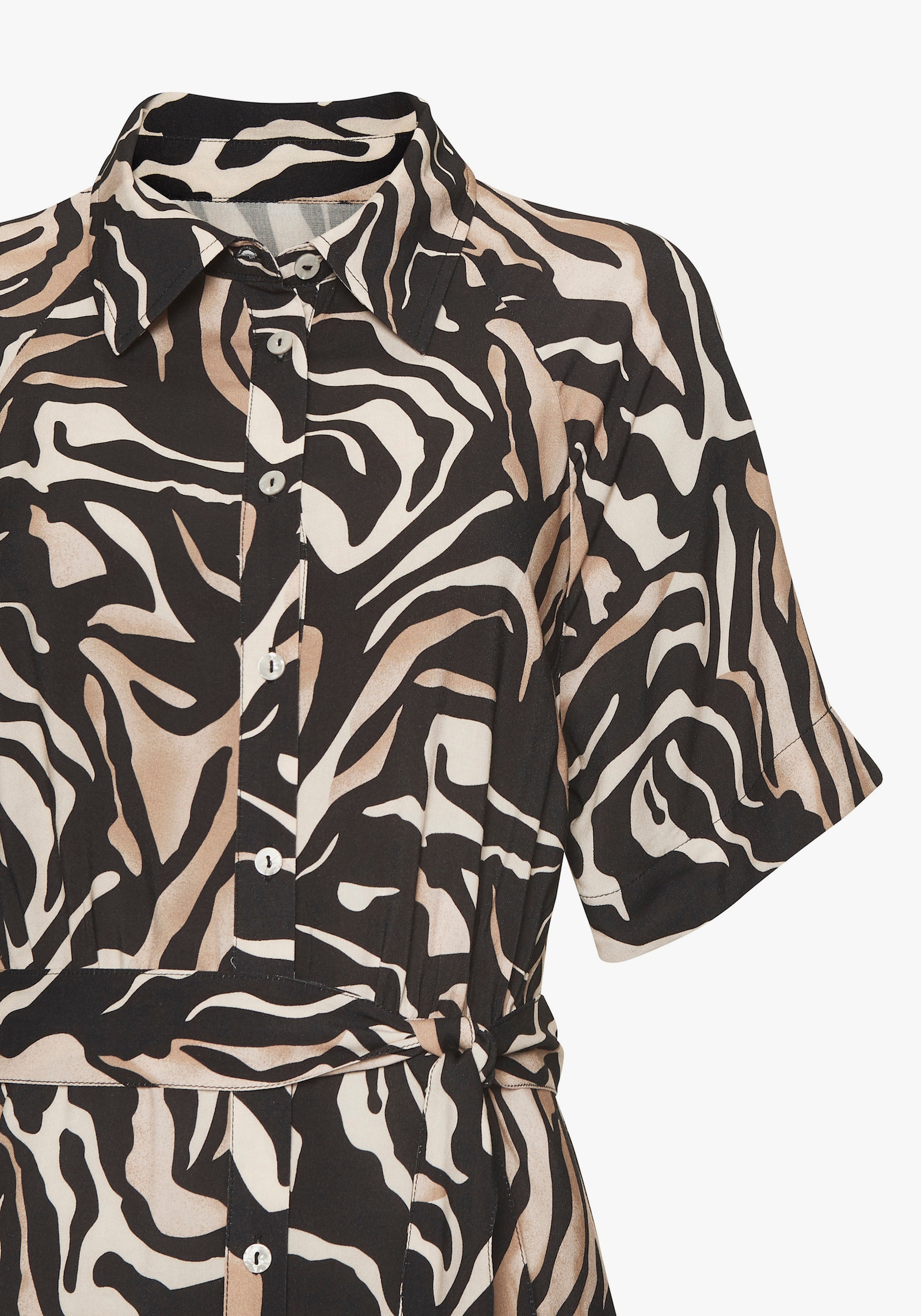 Vivance Hemdblusenkleid - schwarz-braun bedruckt