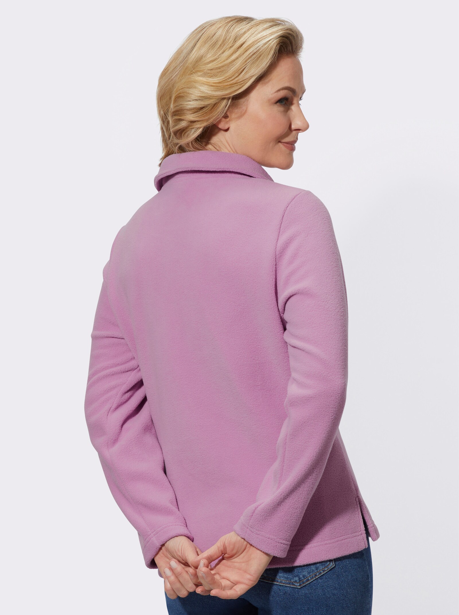 Fleeceshirt mit Stickerei - orchidee