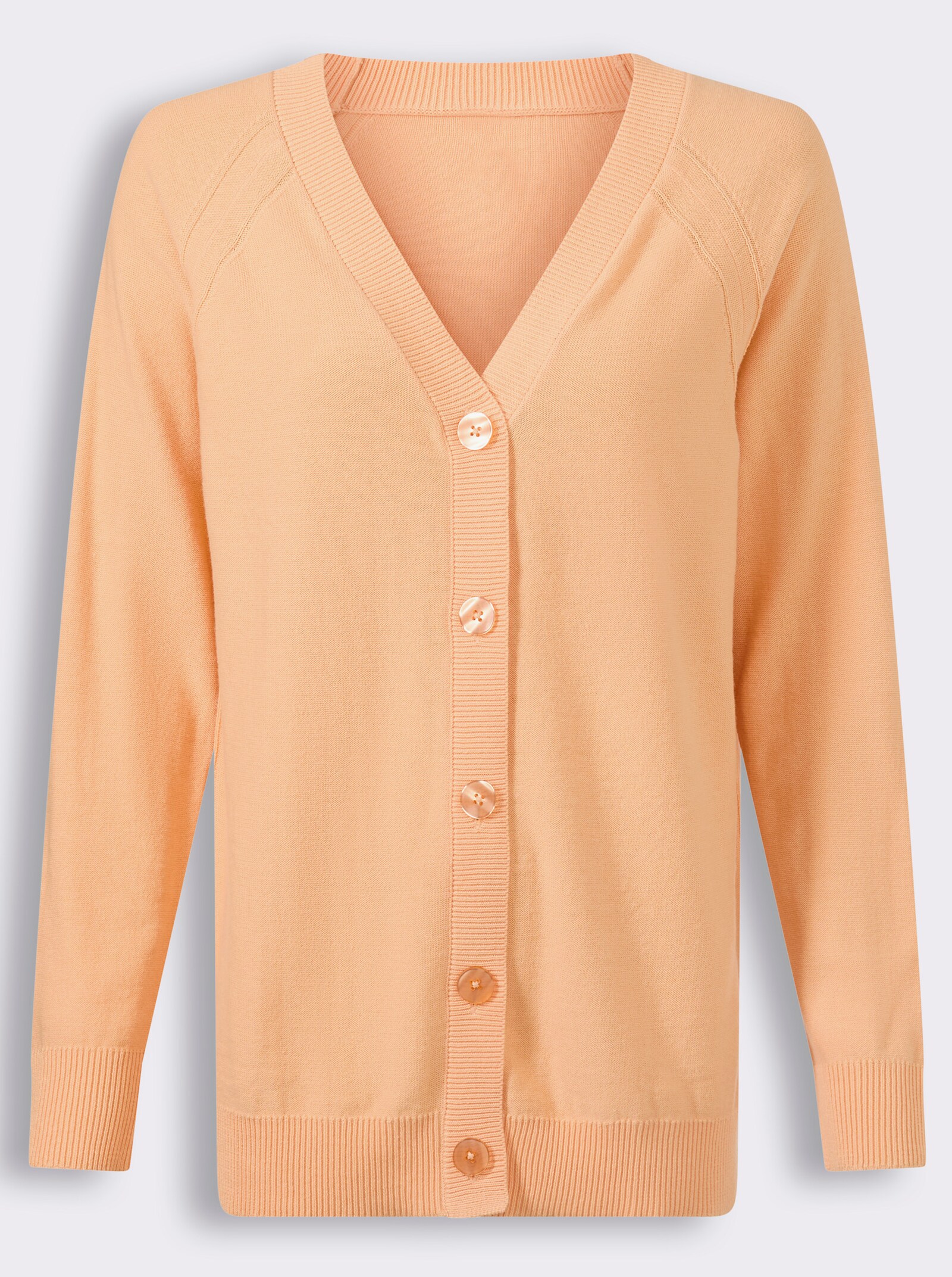 Strickjacke mit Raglan-Ärmeln - apricot