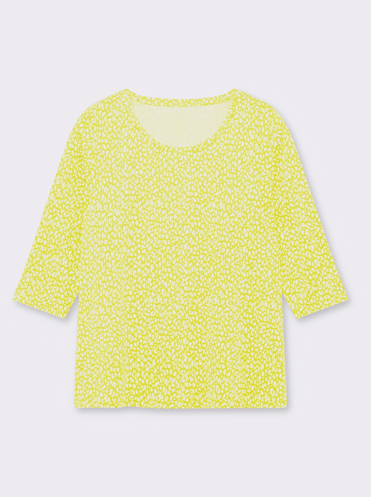 3/4-Arm-Shirt mit Minimal-Druck - weiß-limone-bedruckt