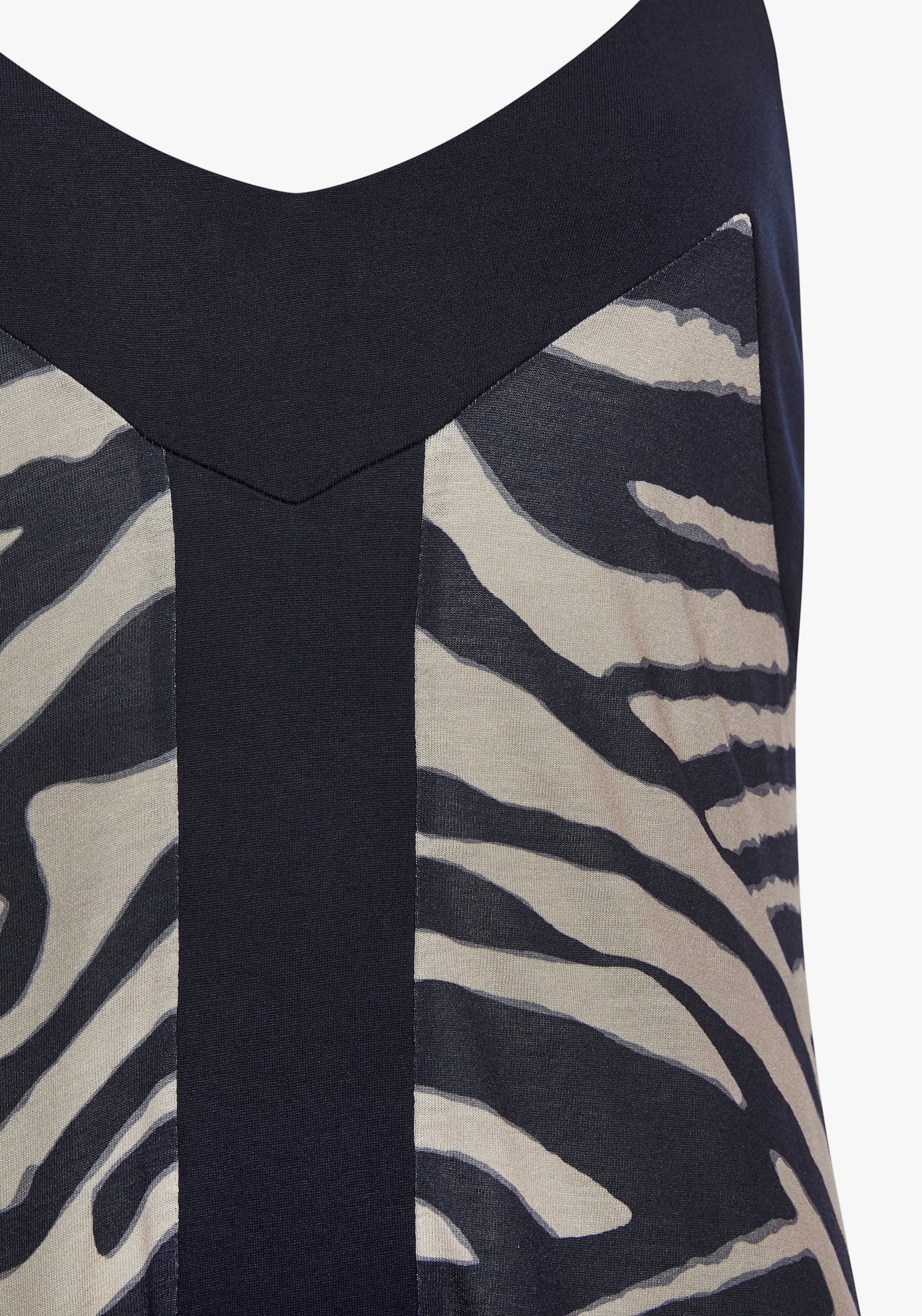 LASCANA Maxikleid - creme-graublau bedruckt