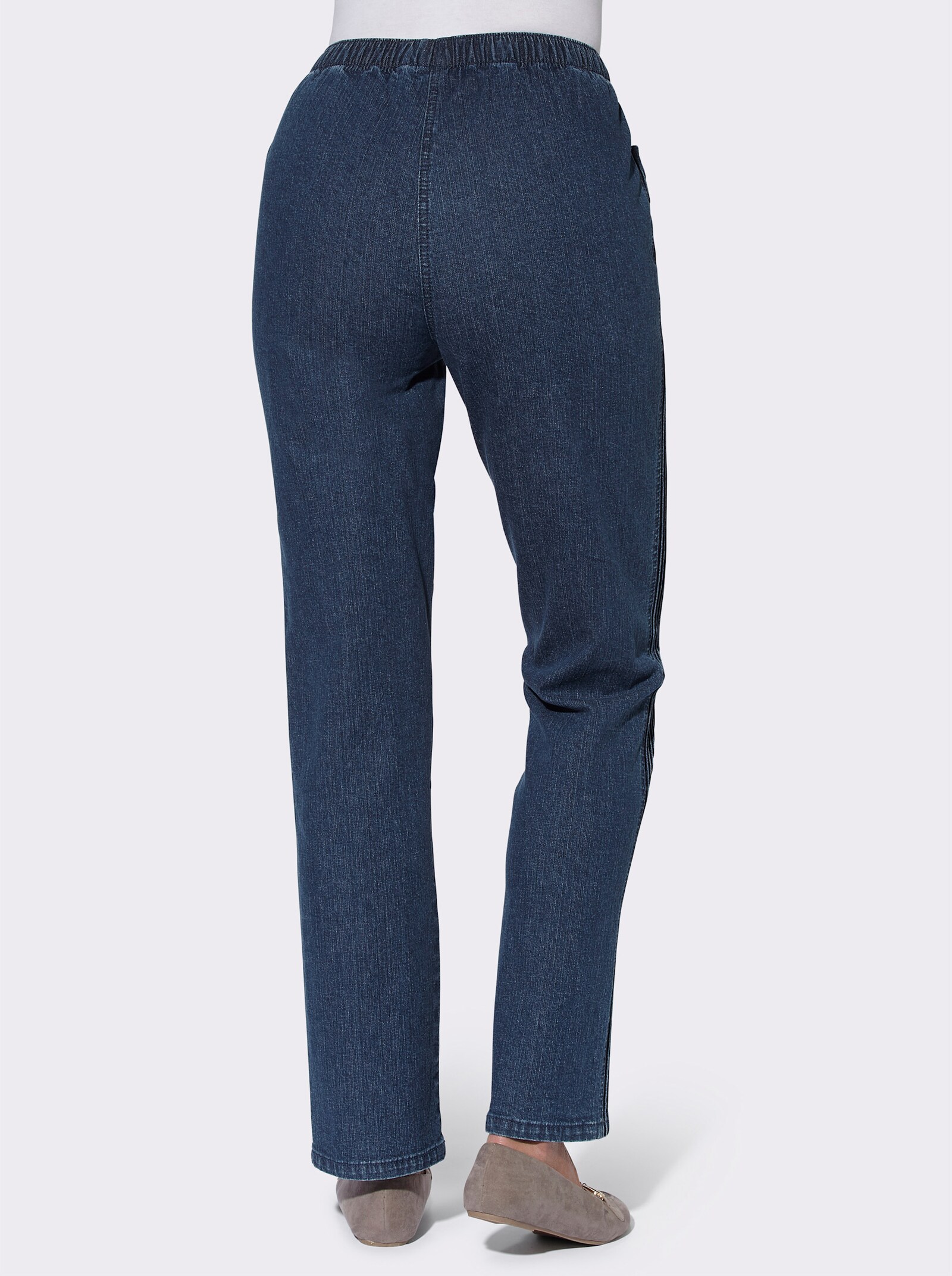 Jeans met tweede zijnaad - darkblue stone-washed