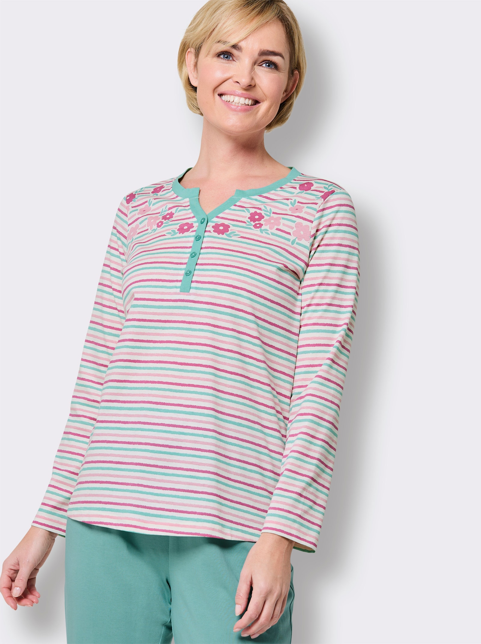 wäschepur Schlafanzug - salbei-erika-bedruckt