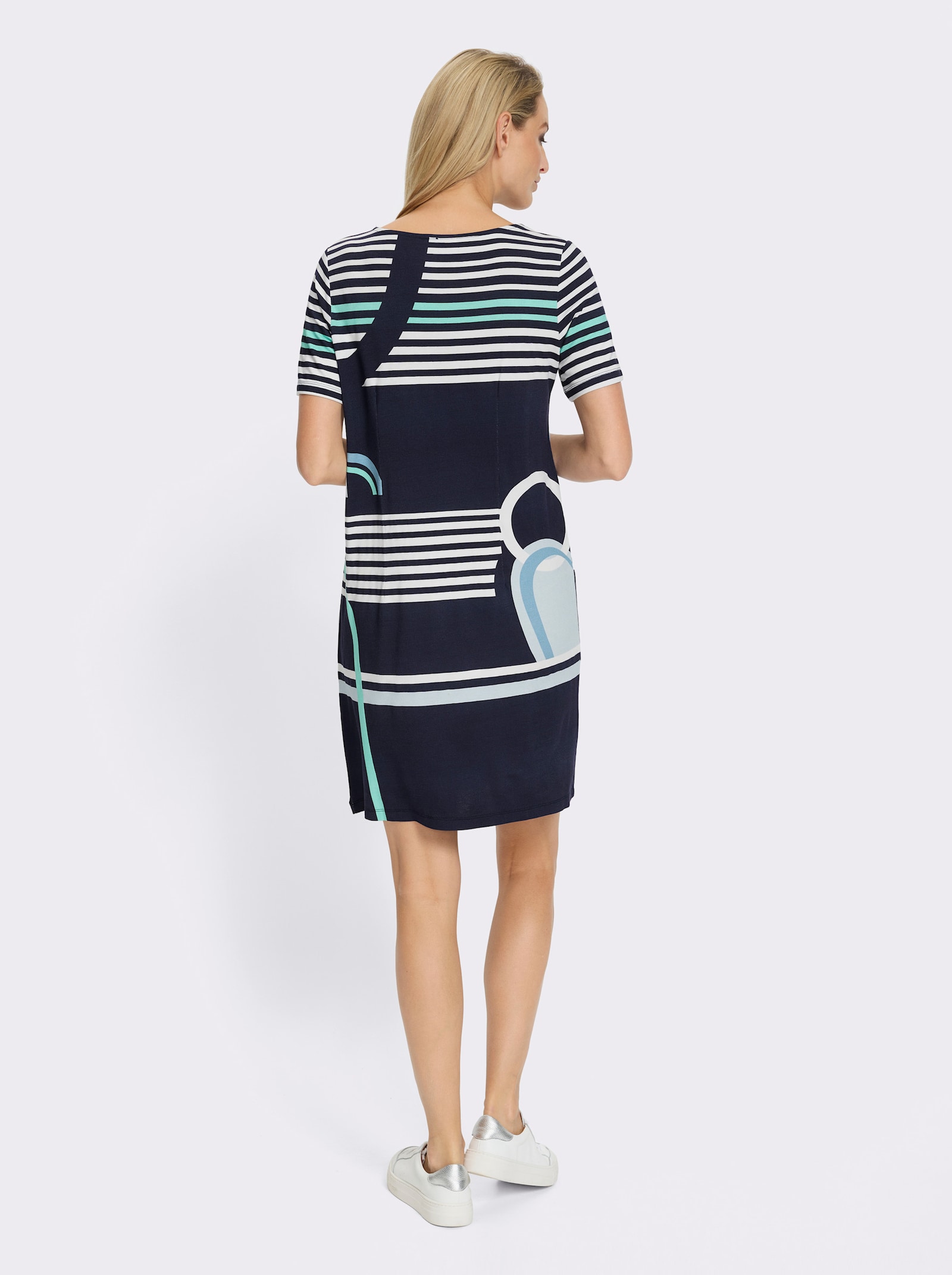 heine Druckkleid mit Grafikmuster - marine-hellblau-bedruckt