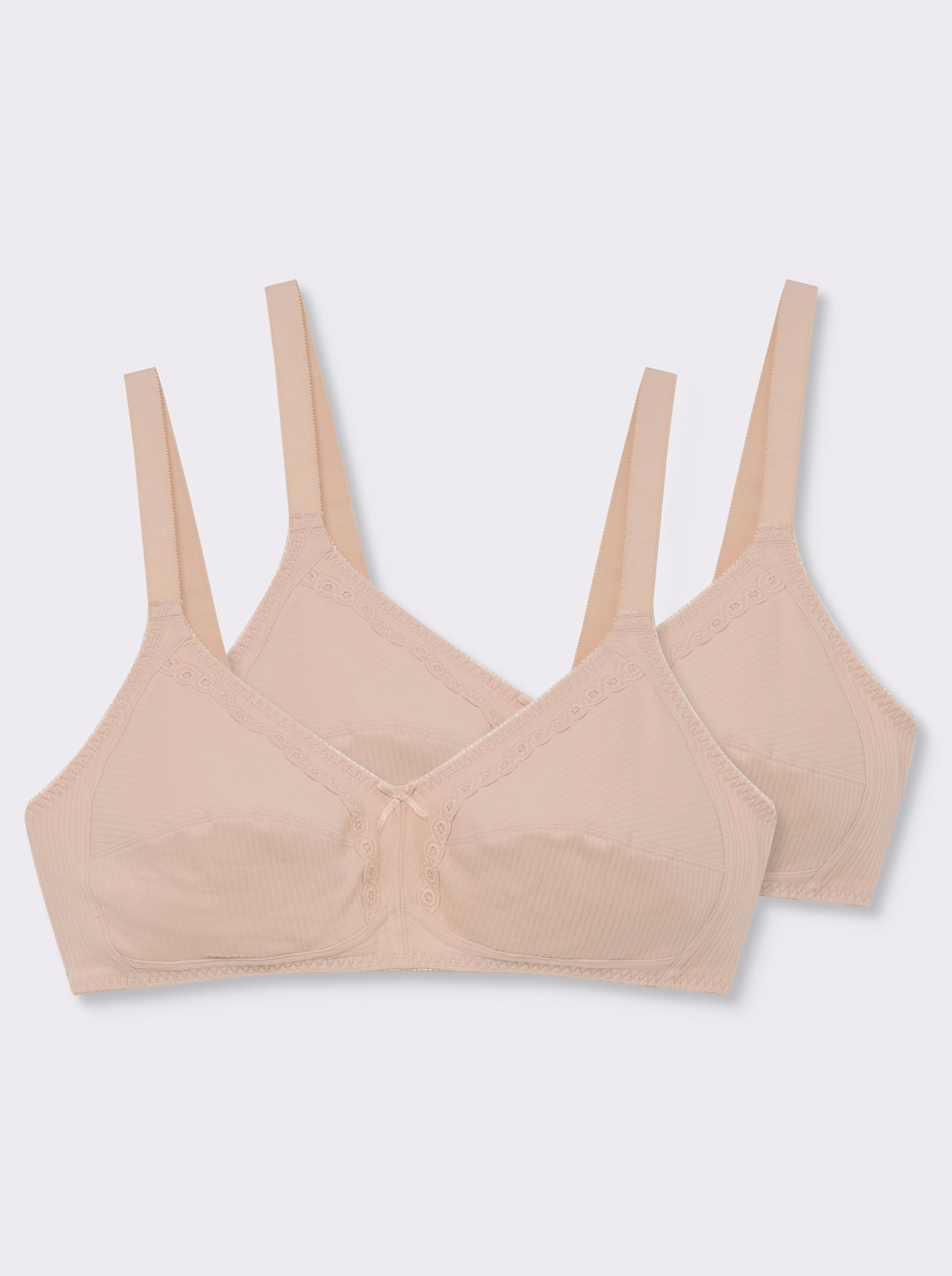 Naturana BH ohne Bügel mit Blende am Dekolleté - elfenbein