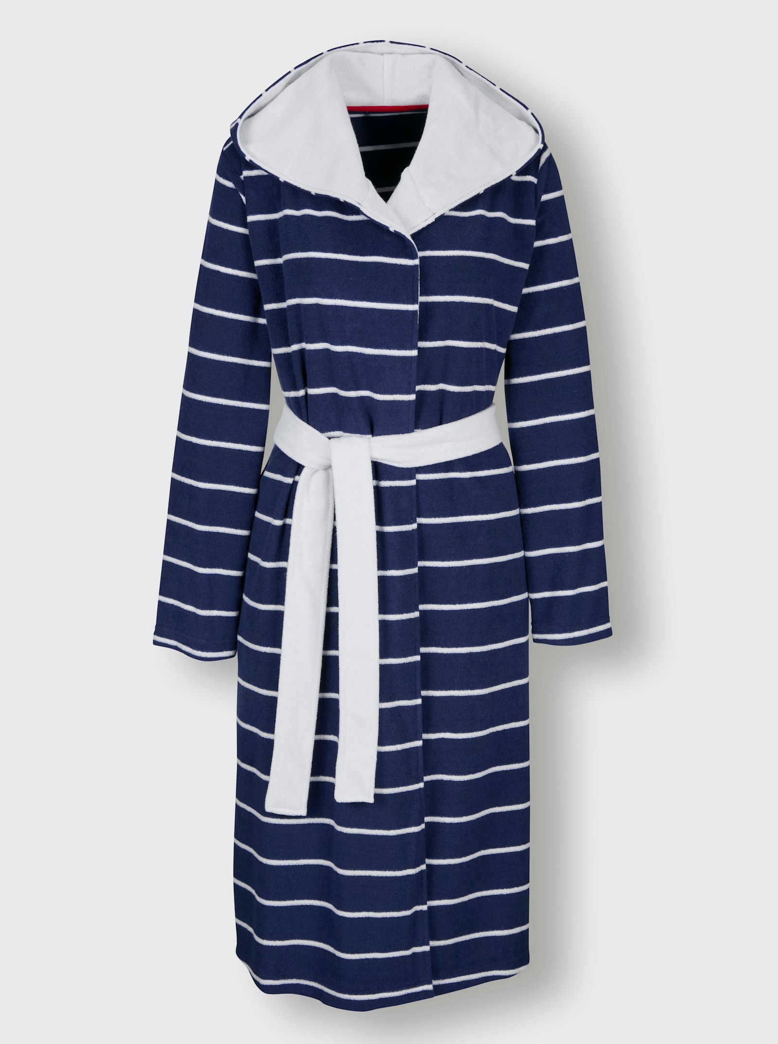 Comtessa Bademantel - marine-weiss-geringelt