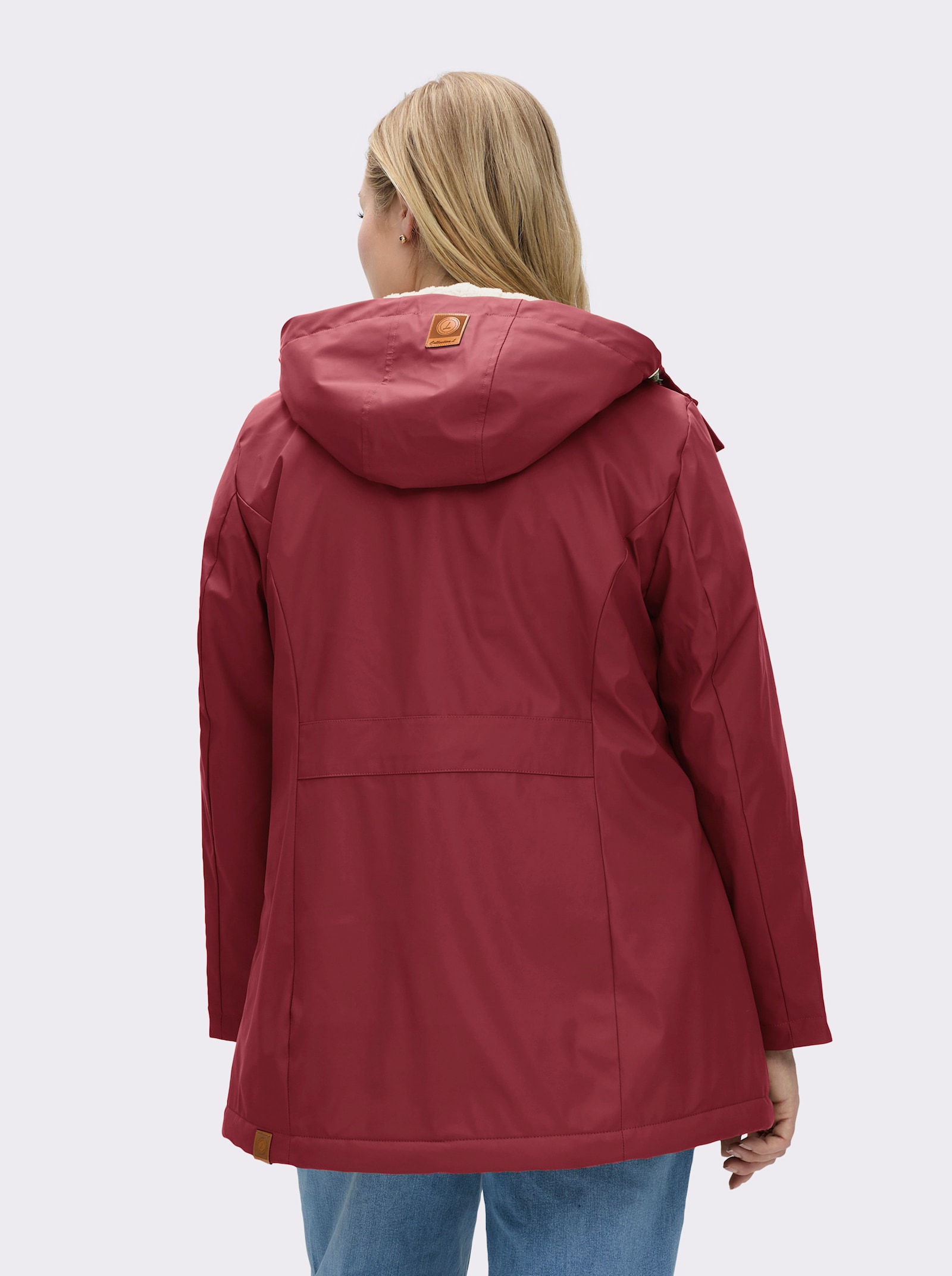 Jacke mit Teddy-Futter - dunkelrot