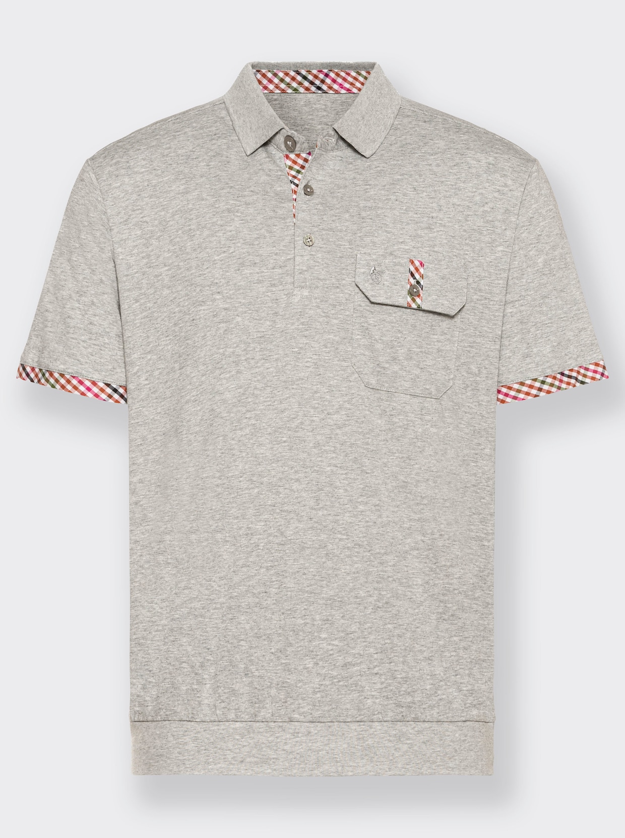 Hajo Kurzarm-Poloshirt - grau-meliert