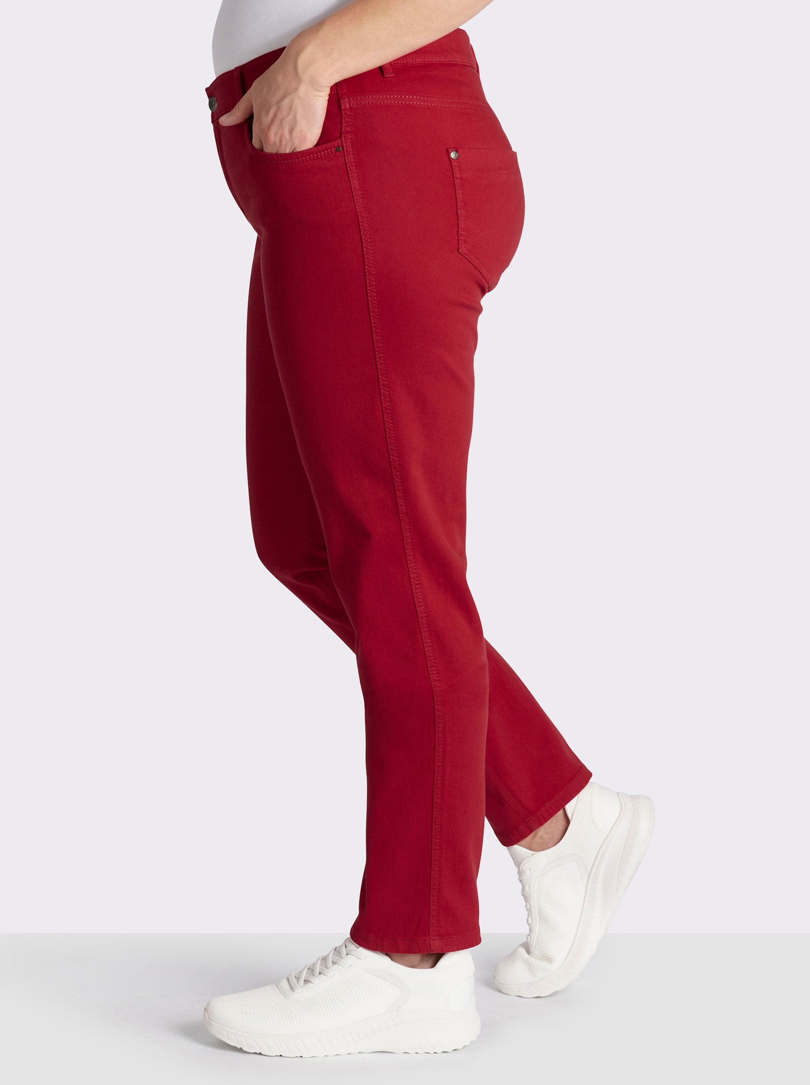 Ascari Stretch-Jeans in Röhren-Form - rot