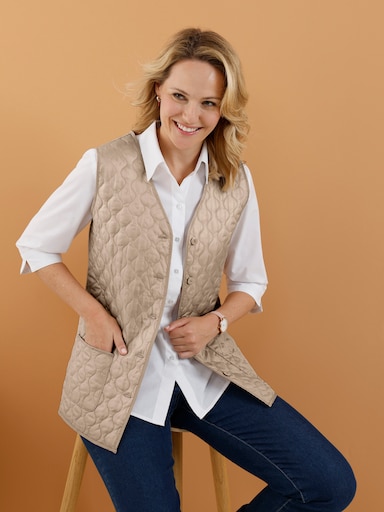 Steppweste mit Wattierung - beige