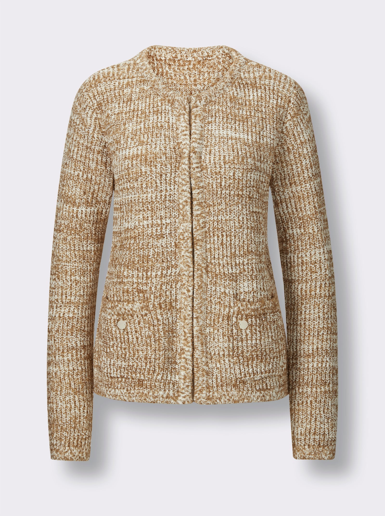 CREATION L PREMIUM Strickjacke aus Bändchengarn - champagner-camel