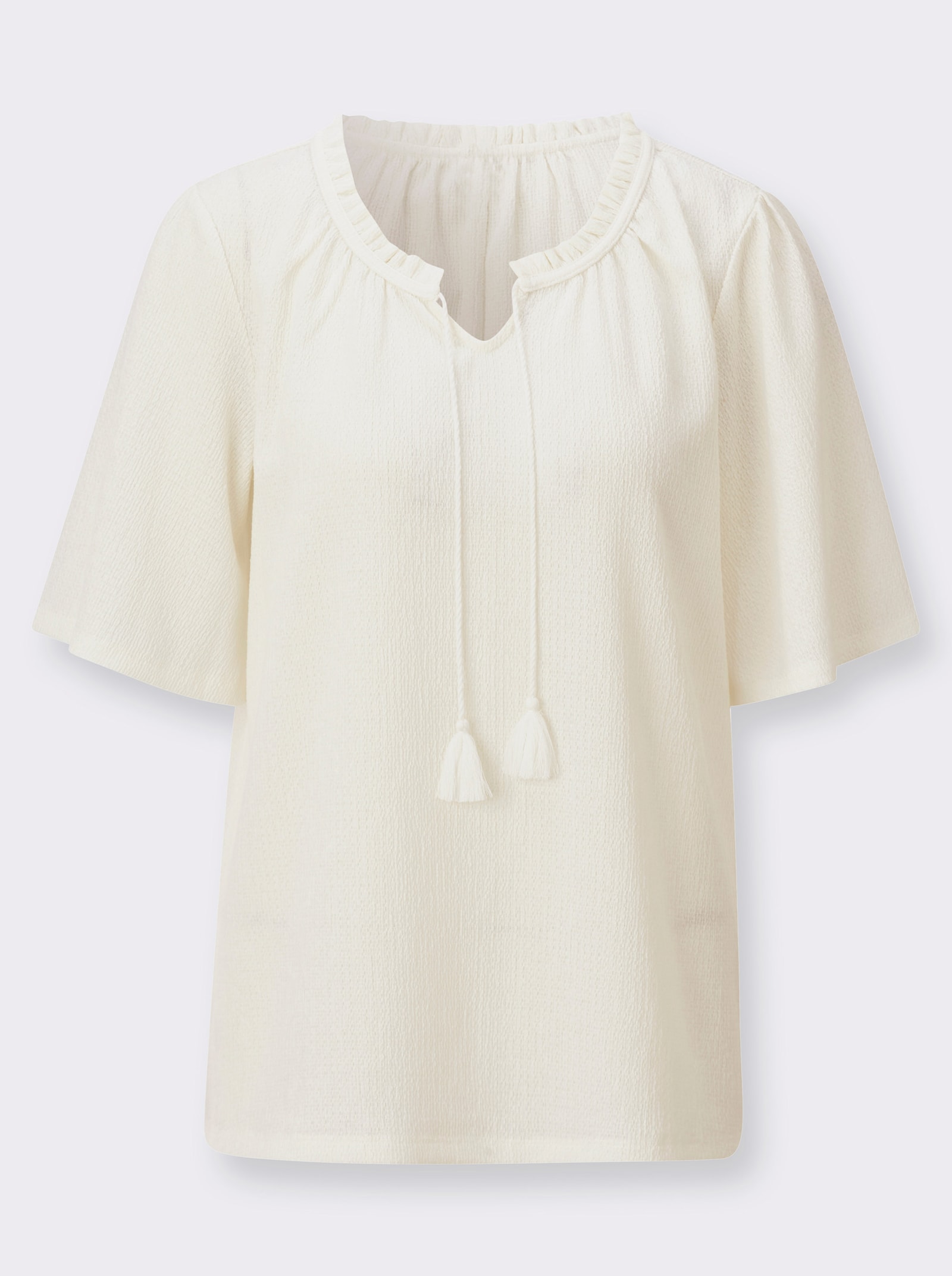 Shirt in Jacquard-Struktur - ecru