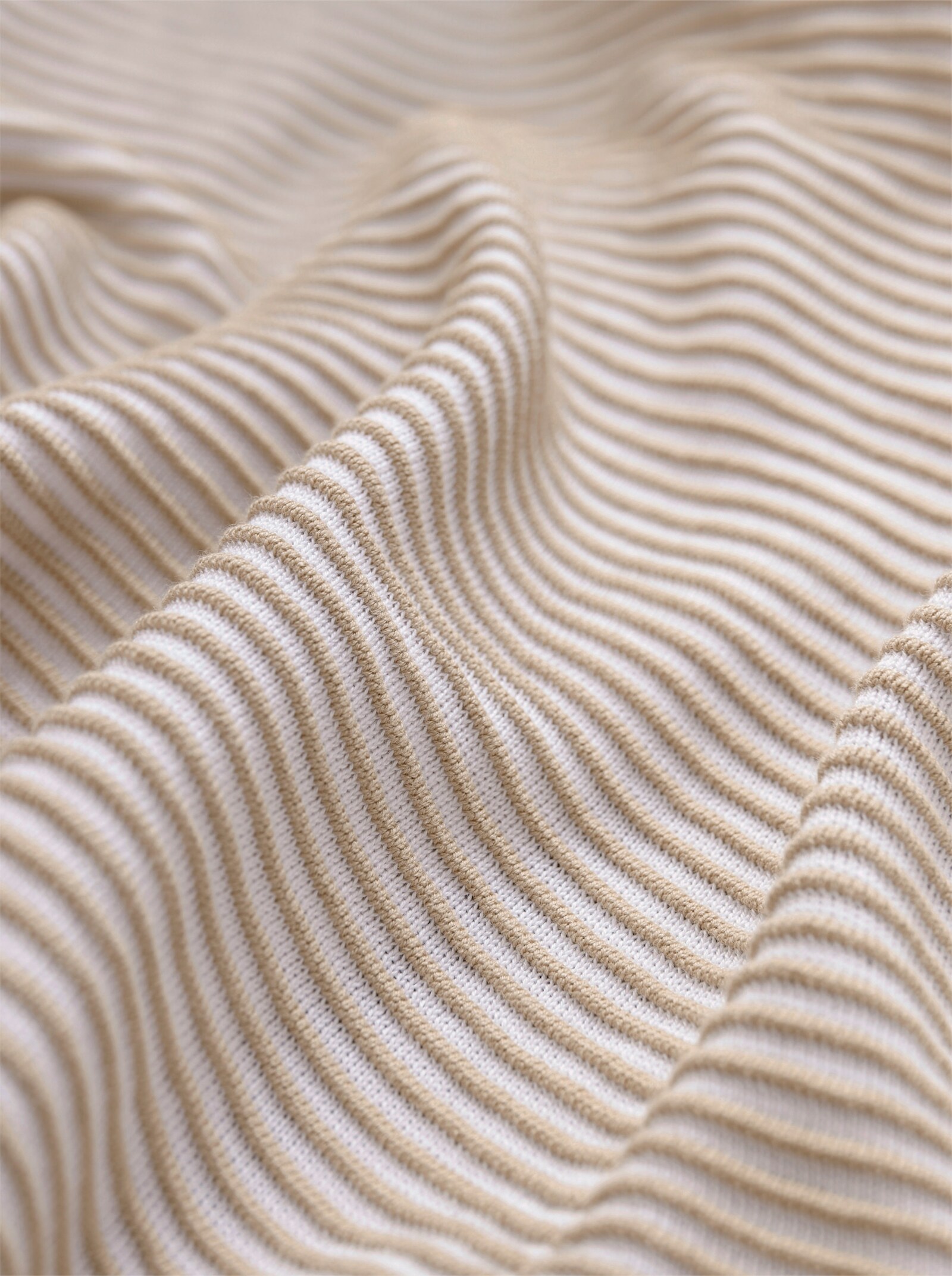 CREATION L PREMIUM Strickjacke in Ripp-Qualität - beige-weiß
