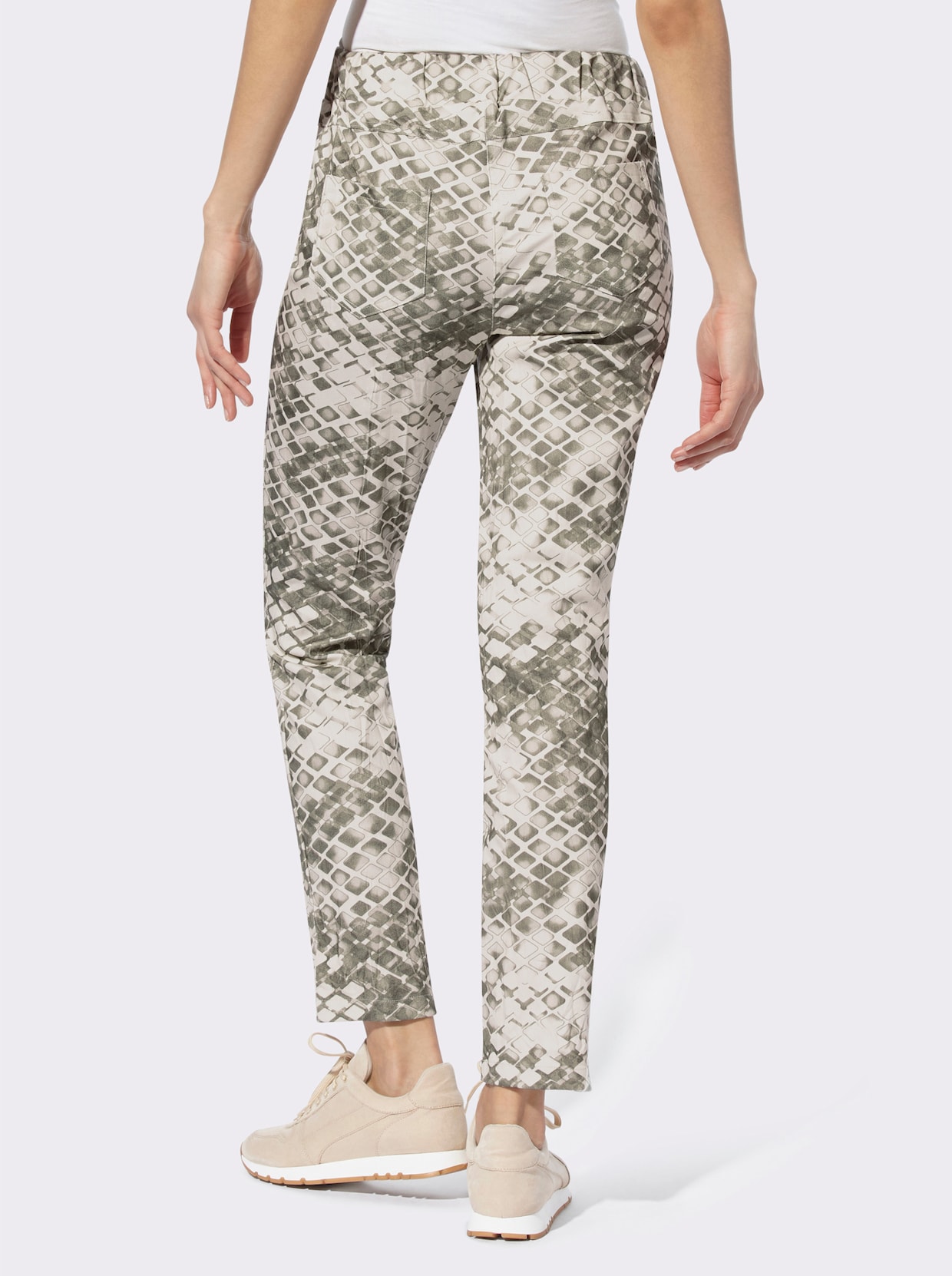 heine Pantalon imprimé - kaki-couleur ivoire imprimé