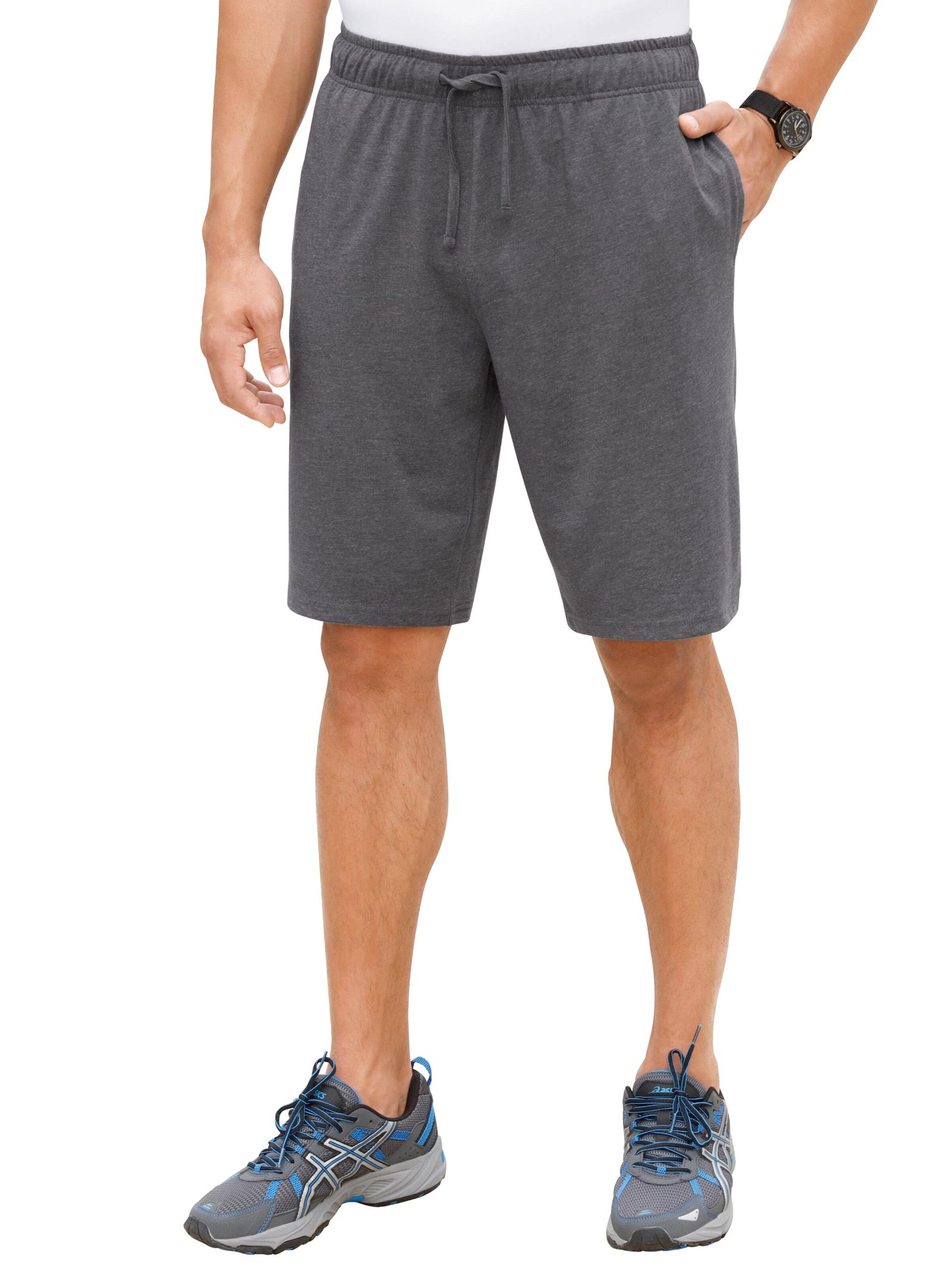 Freizeitbermudas - marine + anthrazit-meliert