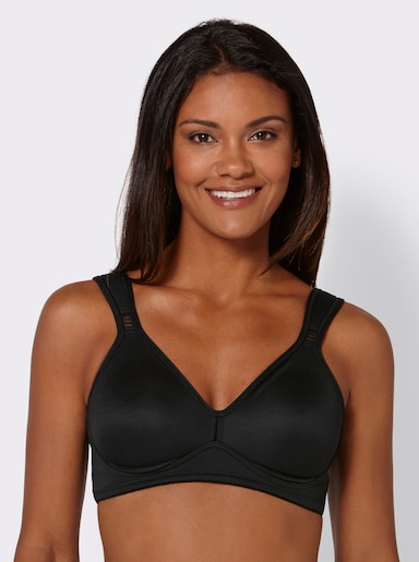 wäschepur Komfort-BH ohne Bügel mit transparenten Einsätzen - schwarz