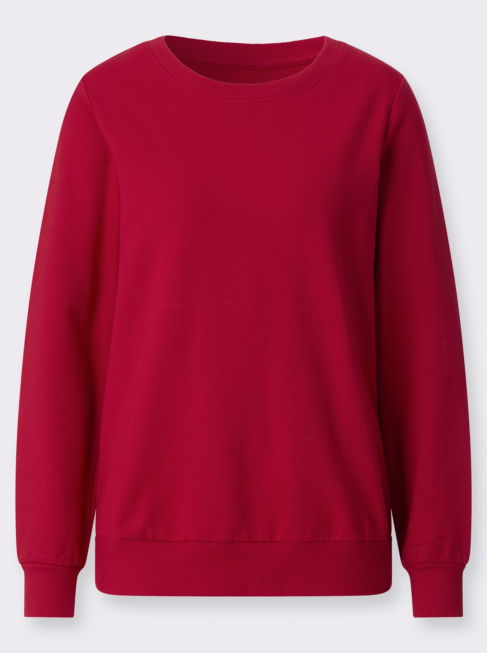 Sweatshirt mit Ripp-Abschlüssen - rot