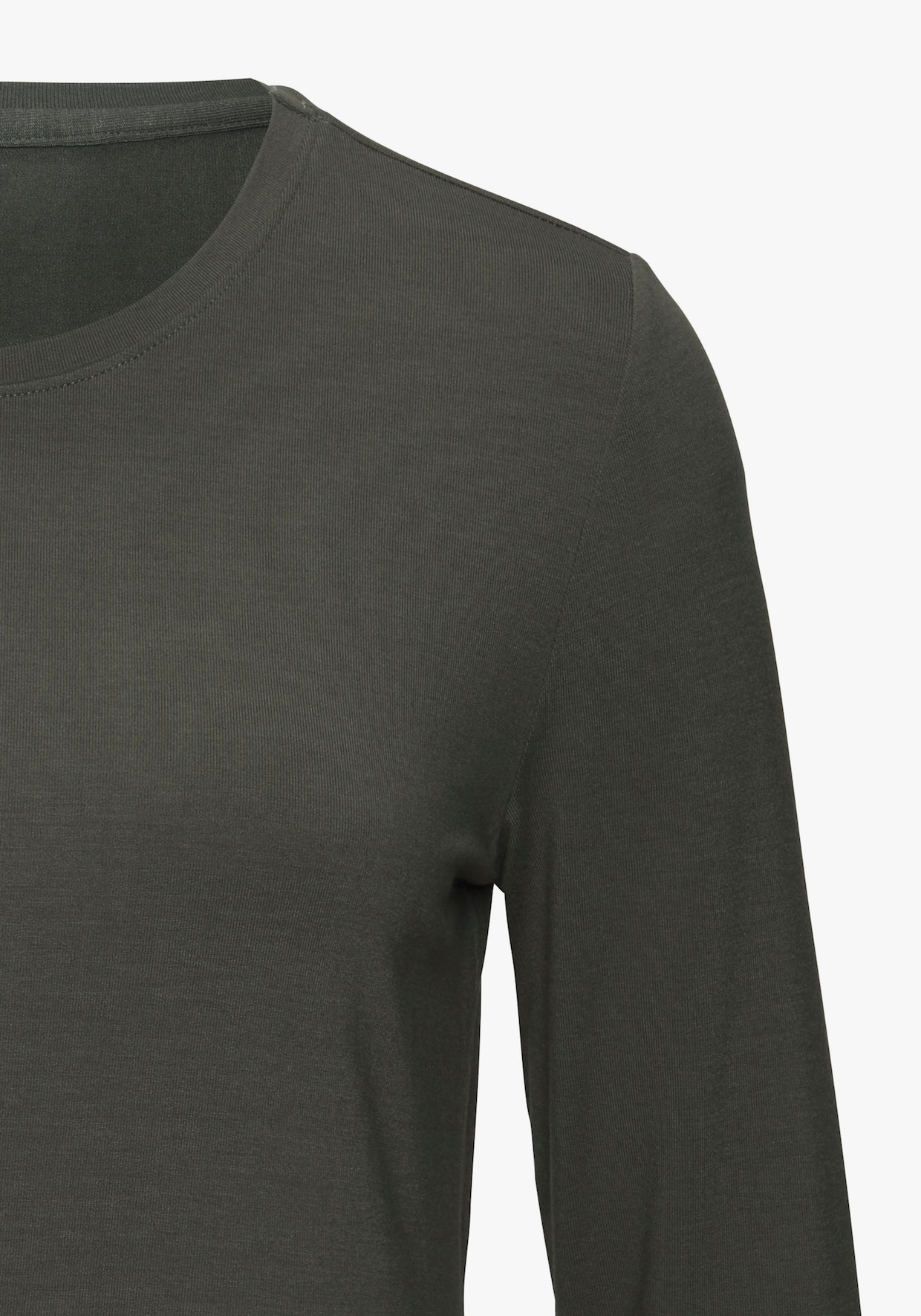LASCANA Shirt met opstaande kraag - grijsgroen, crème