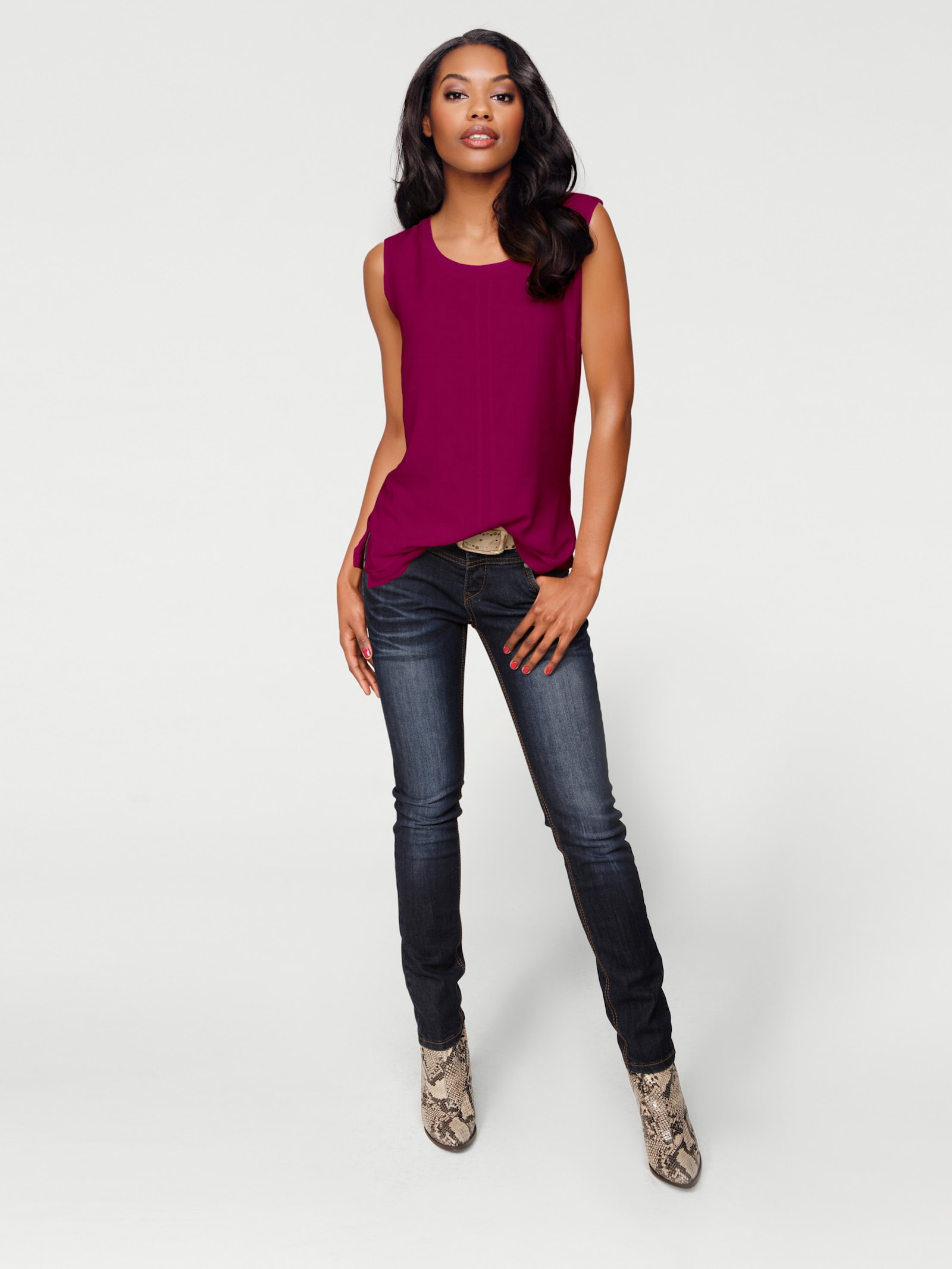 heine Shirttop im Lagen-Look - beere