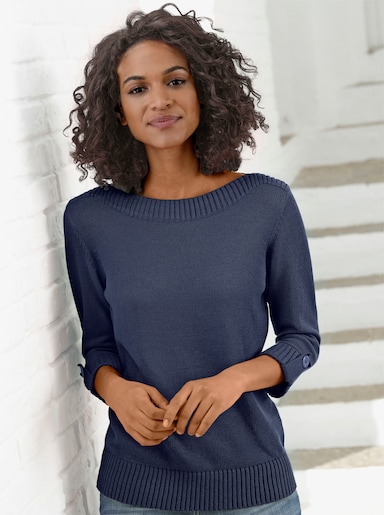 Pullover met 3/4-mouwen - marine