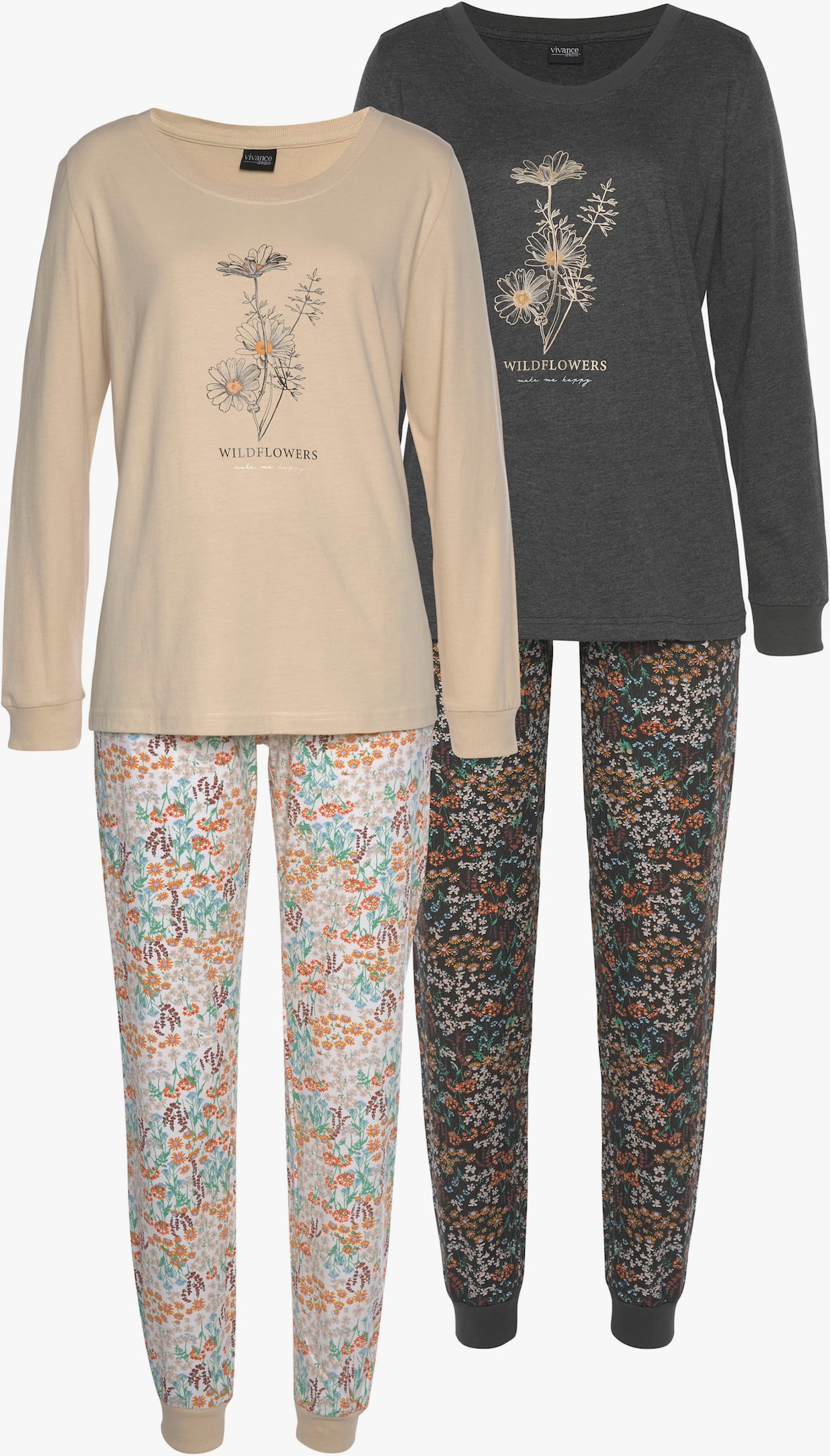 Vivance Dreams Pyjama - sable floral, gris foncé floral