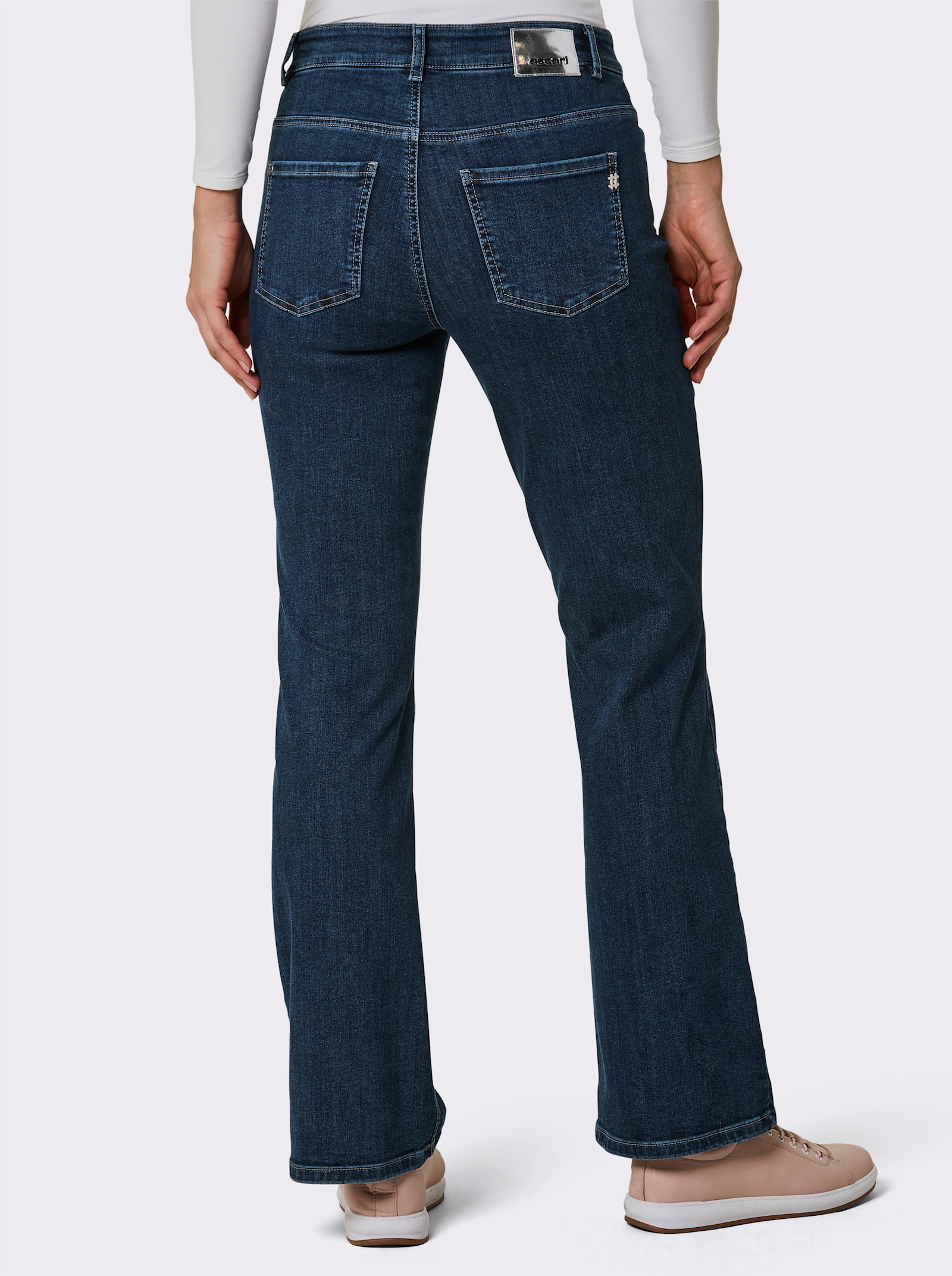 Ascari Stretch-Jeans mit weitem Bein - blue-stone-washed