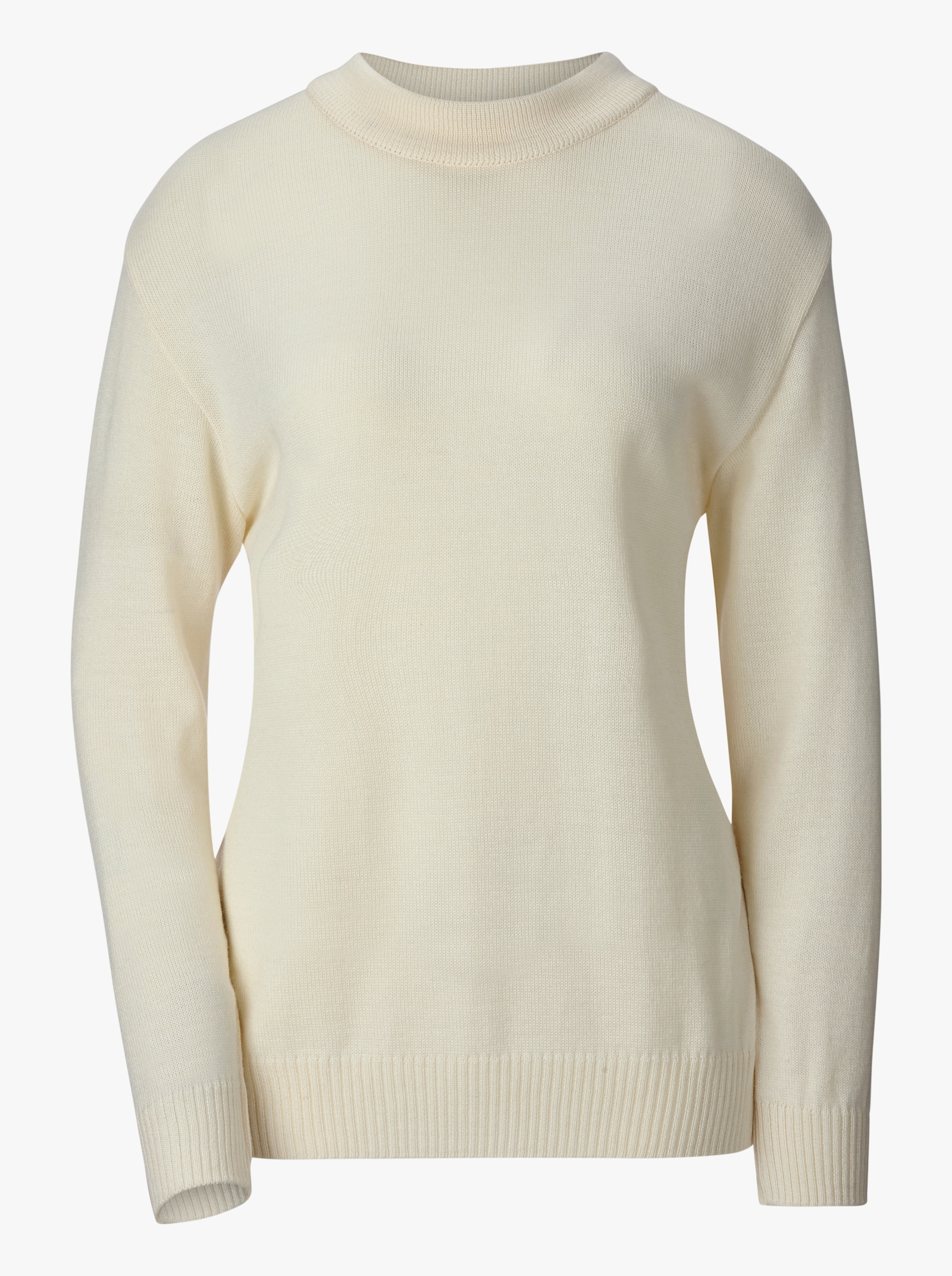 Stehkragenpullover in Feinstrick-Qualität - natur