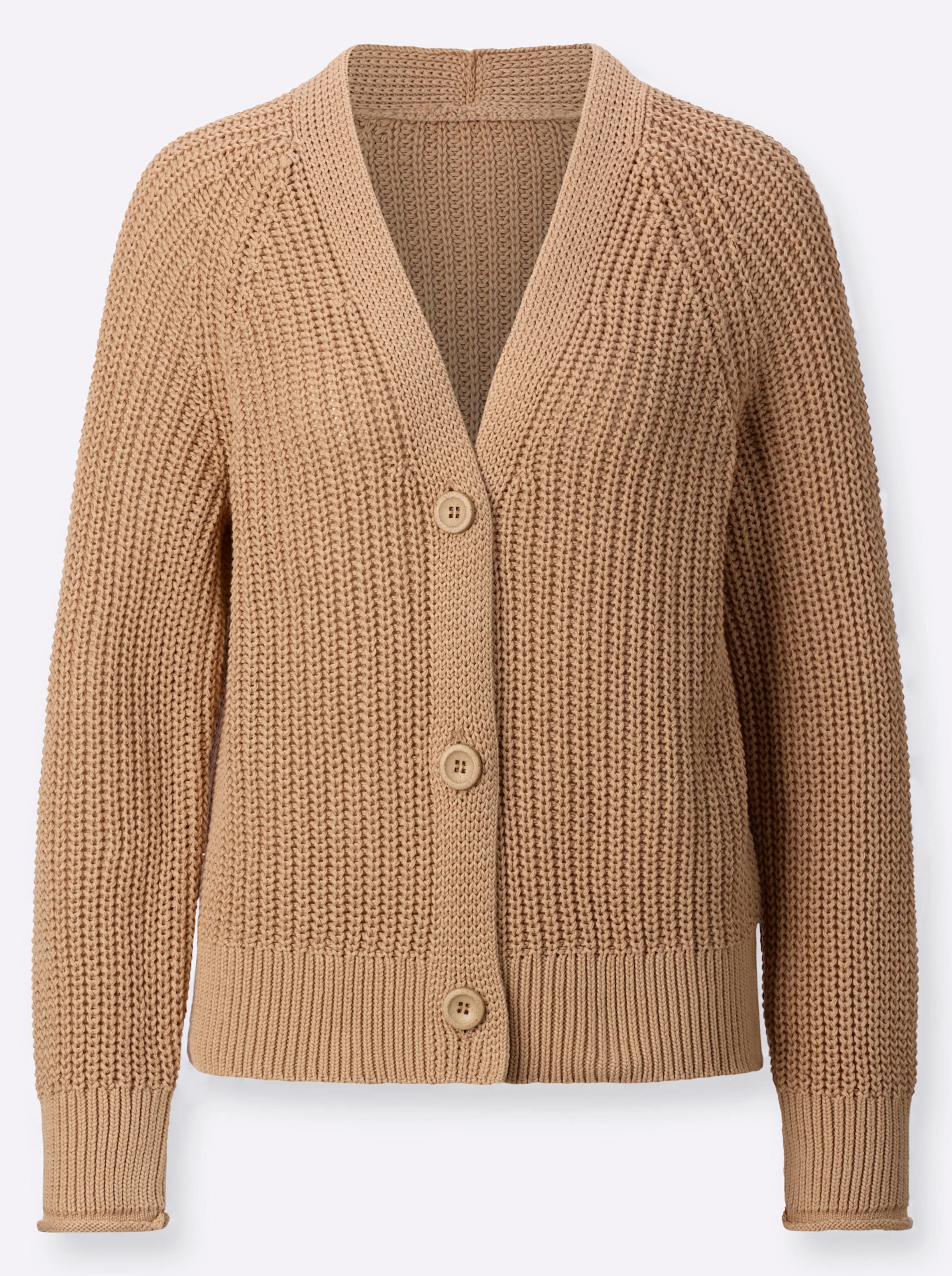 Sheego Damen Camel Strickjacke - Bild 2