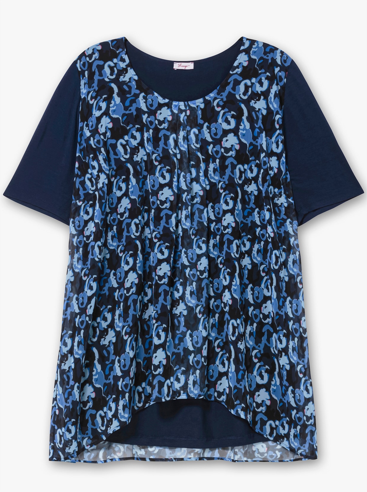 sheego Blouseshirt - marine gedessineerd