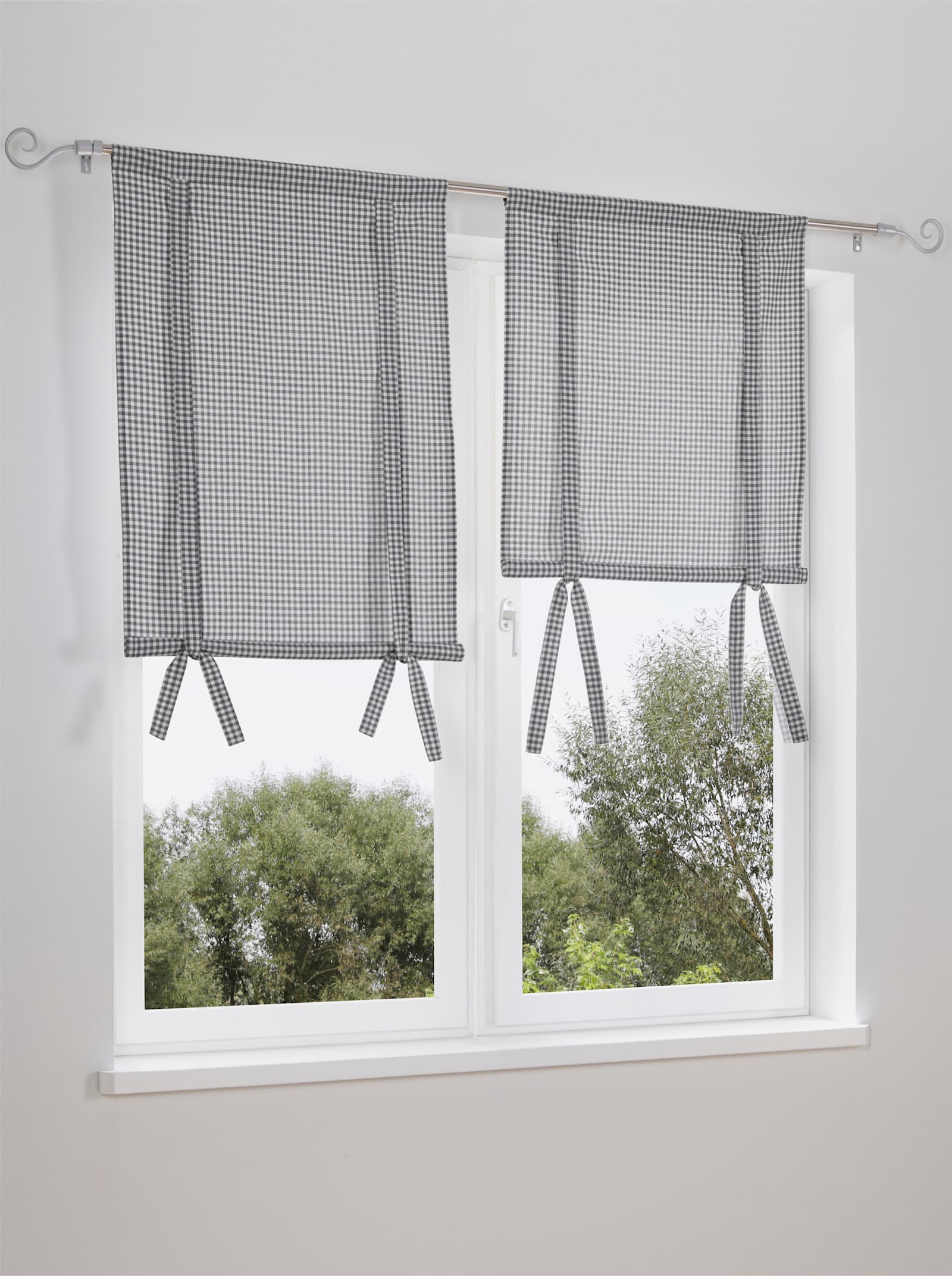 heine home Bändchenrollo - grau-offwhite