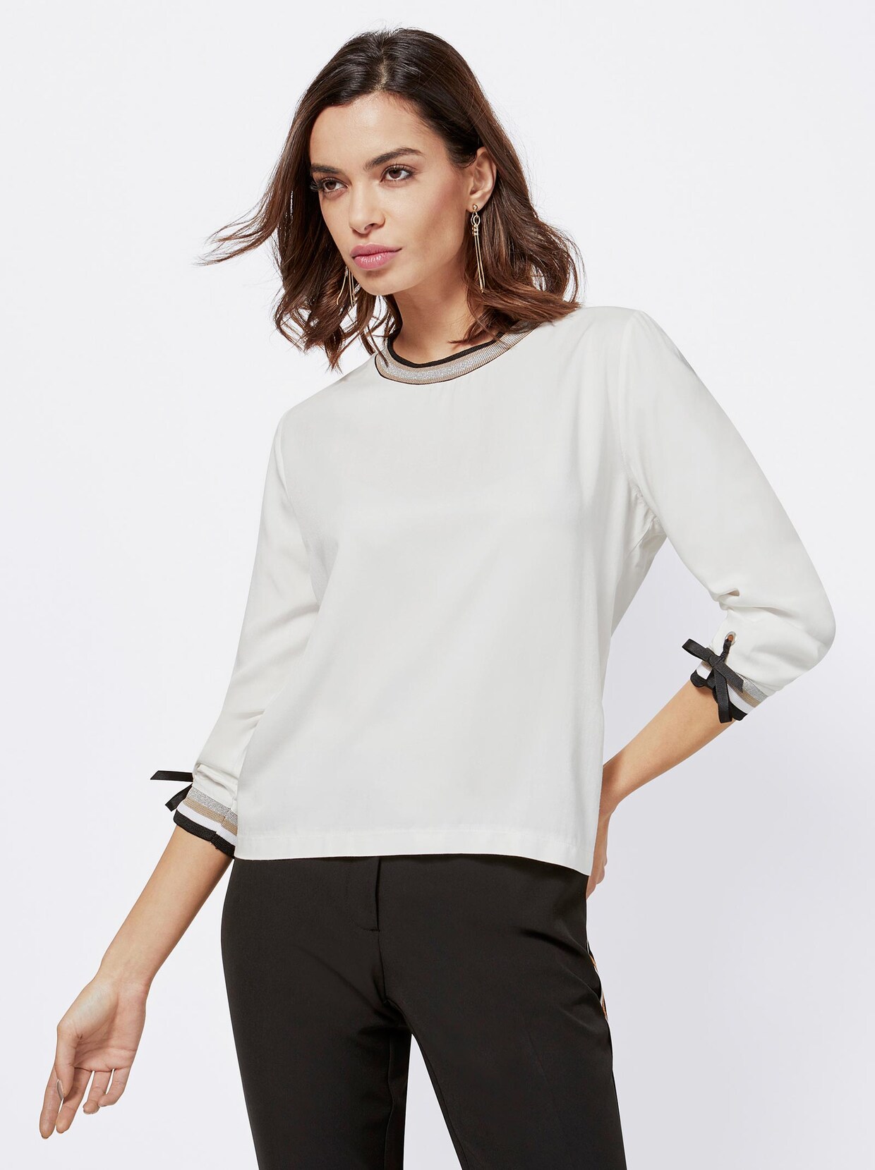 Blouse met lange mouwen - ecru