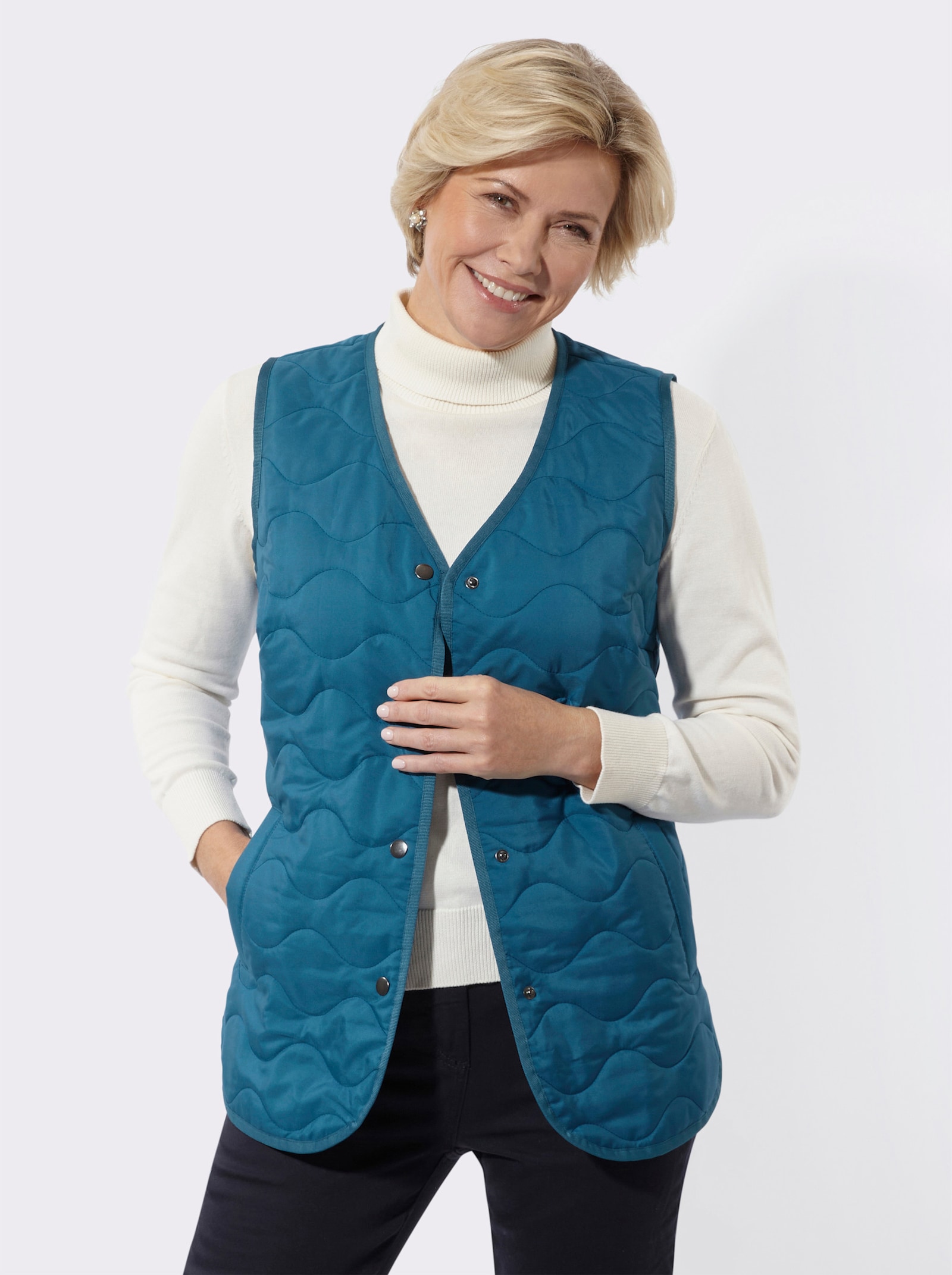 Steppweste mit Wellenmuster - topas