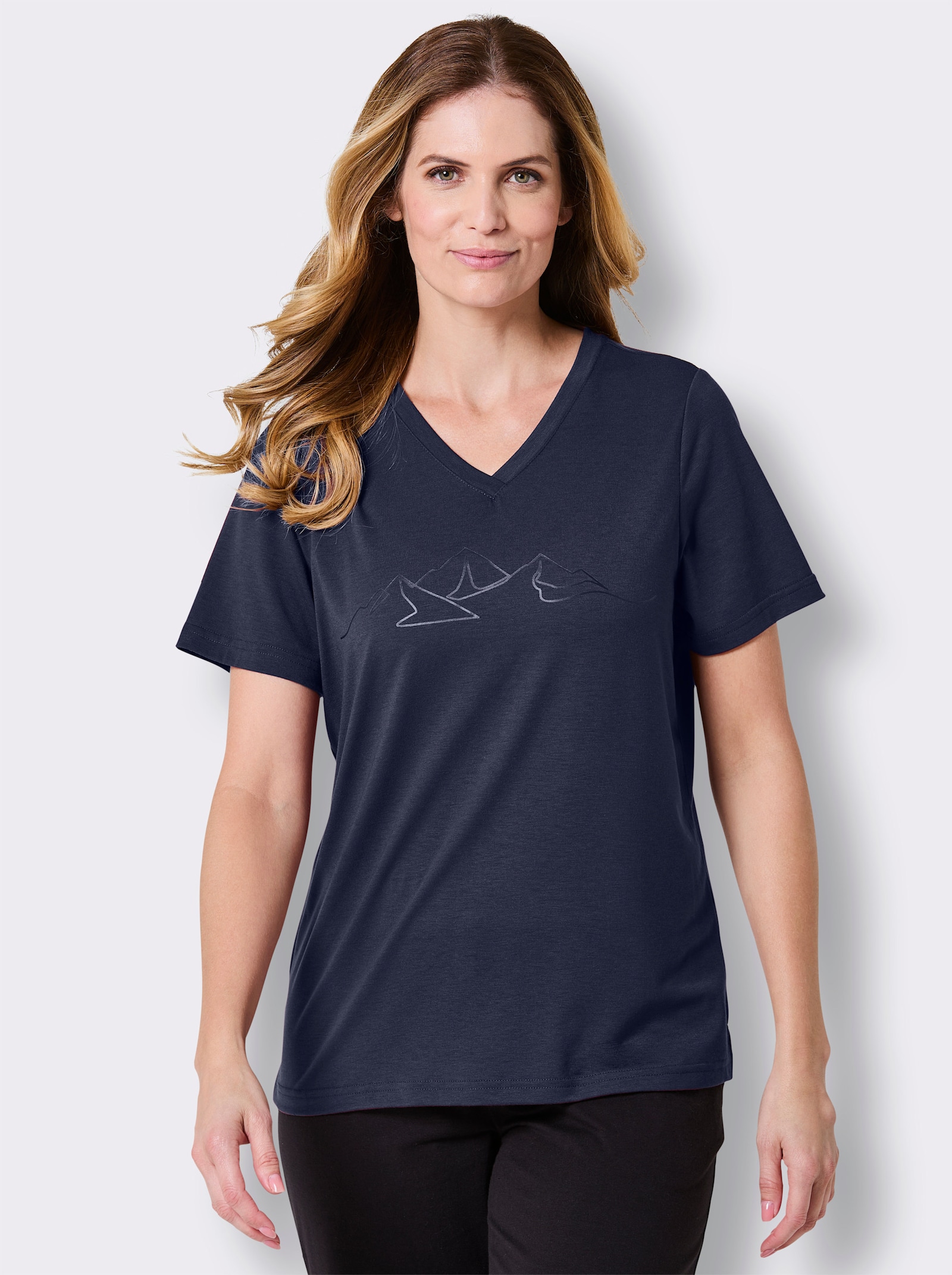 Catamaran Sports Funktionsshirt mit Seitenschlitzen - marine