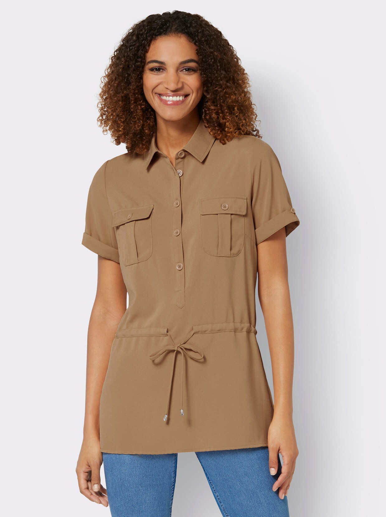 Longline blouse - camel