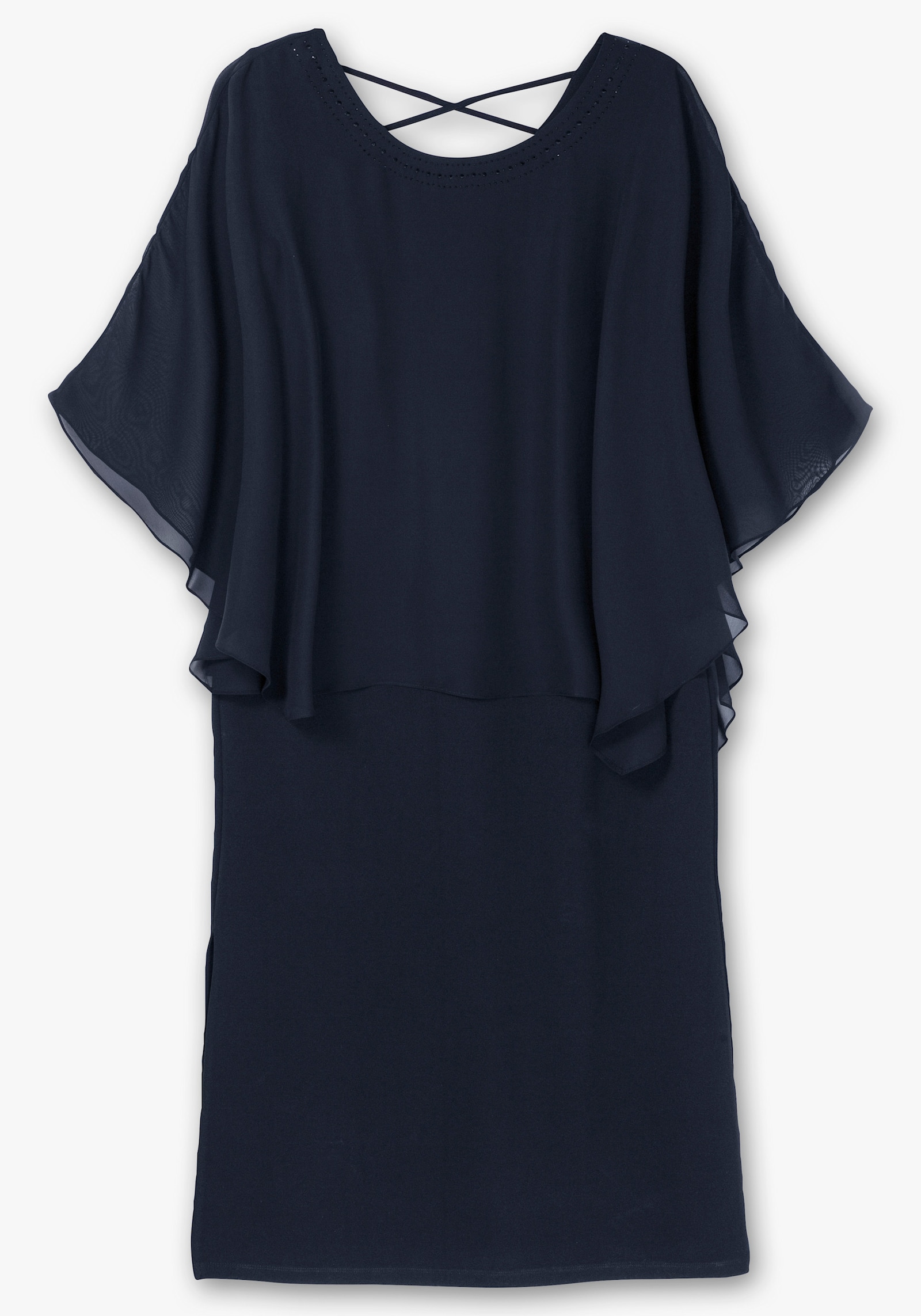 sheego Abendkleid mit Fledermausärmeln - marine