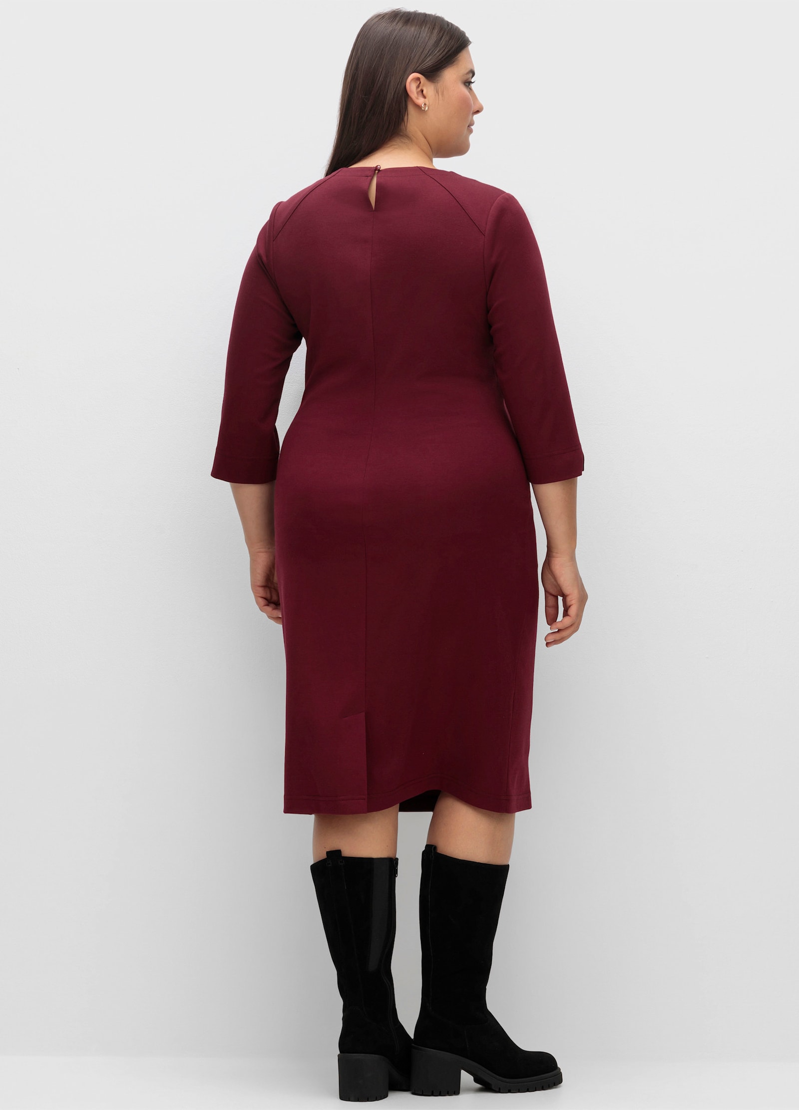 sheego Etuikleid in Milano-Qualität - weinrot