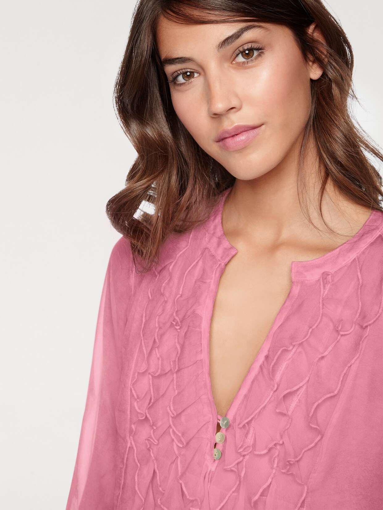heine Blouse met ruches - smoke roze