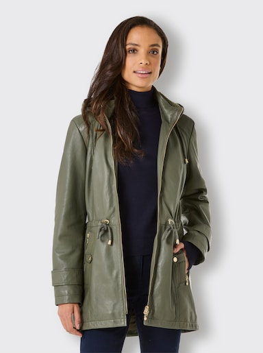 Mainpol Lederjacke aus handschuhweichem Lammnappa - khaki