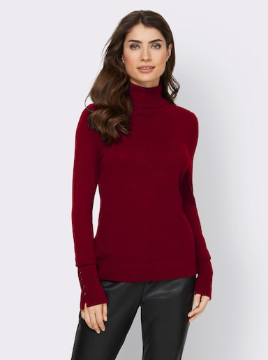 heine Pull col roulé - rouge foncé