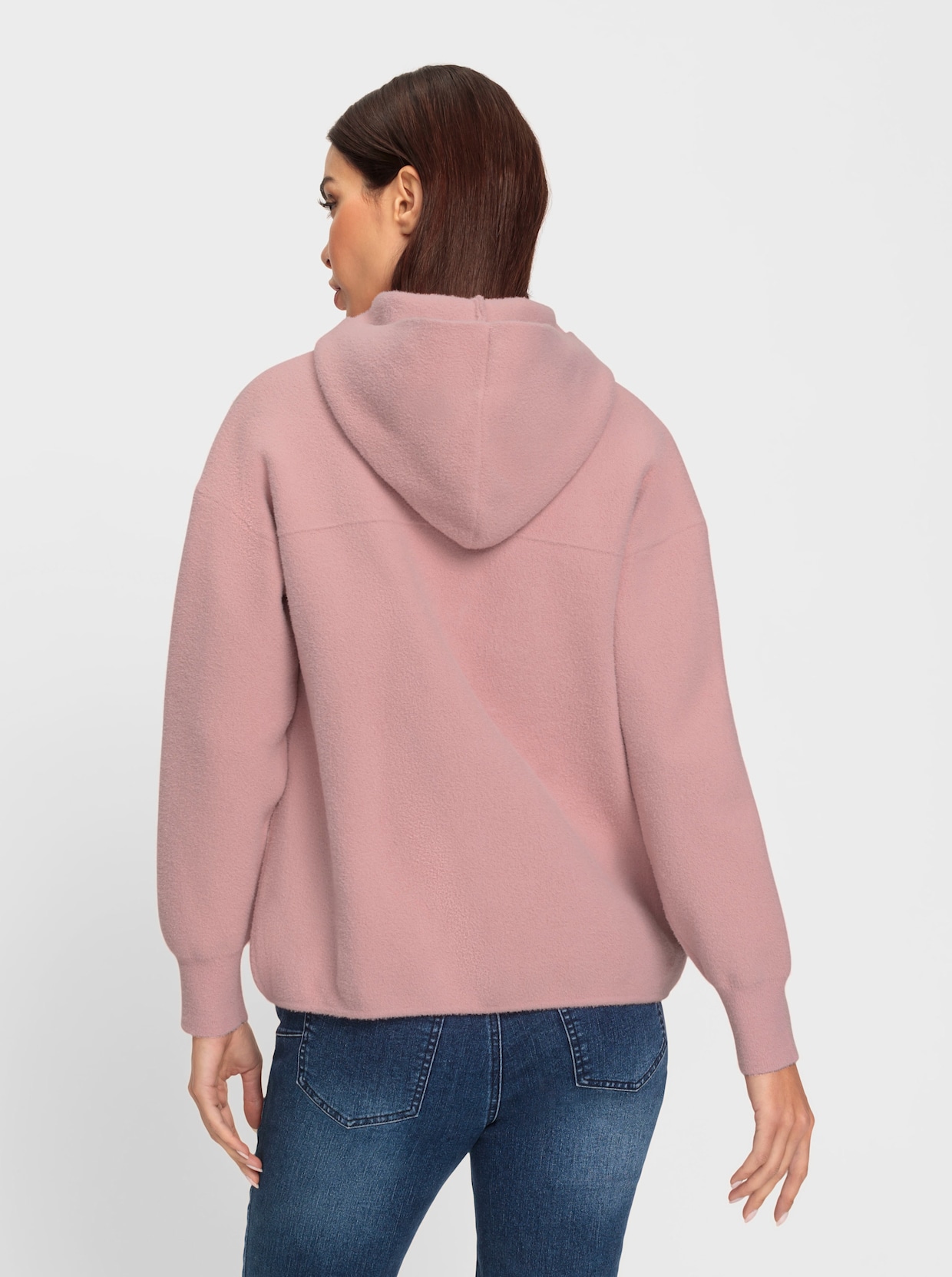 heine Gebreid vest met capuchon - rozenkwarts