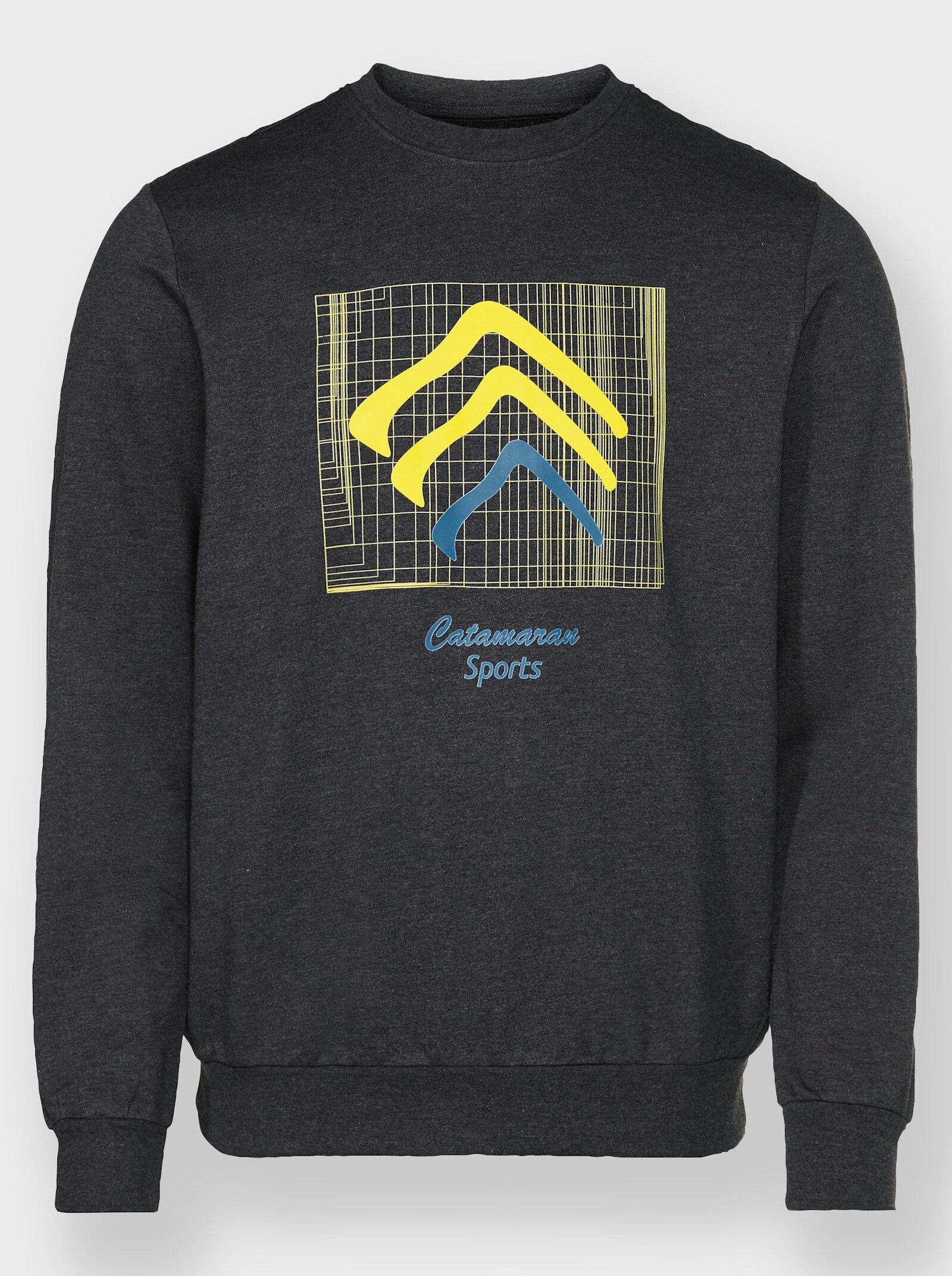Catamaran Sports Sweatshirt, van binnen warm opgeruwd - grafiet gemêleerd