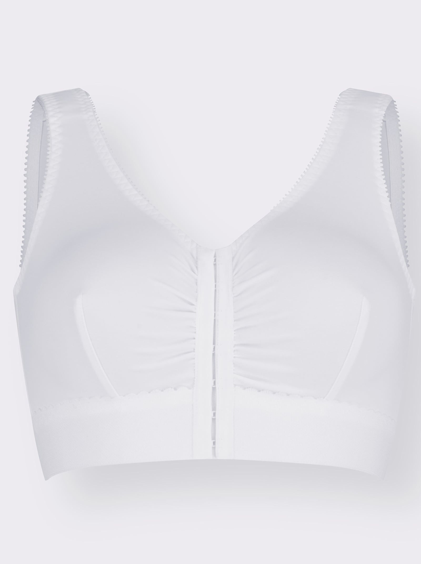 wäschepur Vorderverschluss-BH ohne Bügel mit breitem Unterbrustband - weiß