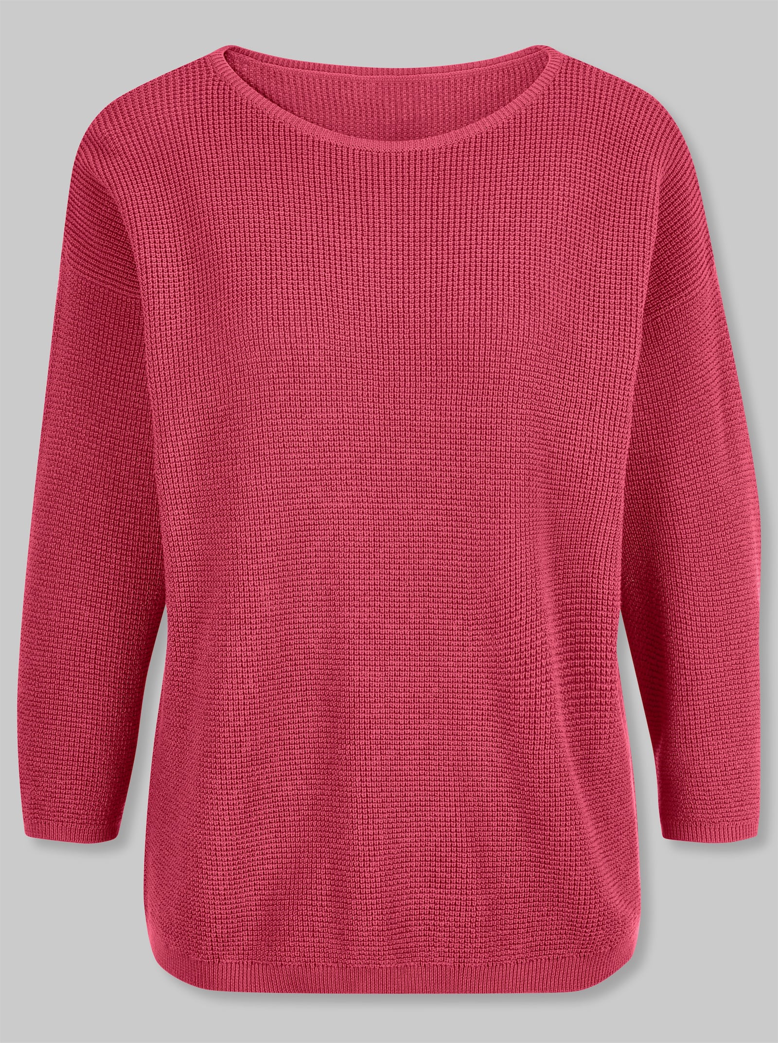 heine 3/4-Arm-Pullover mit Rippenbündchen - fuchsia