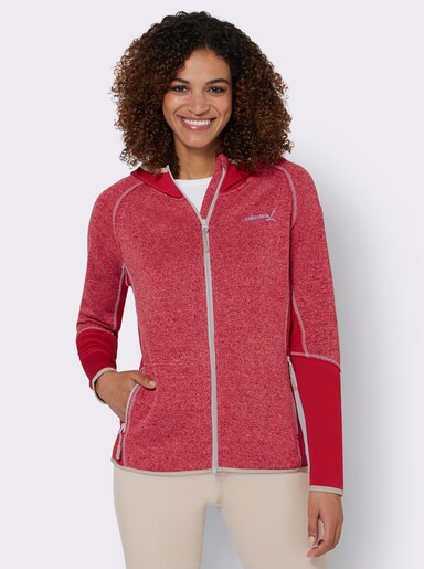 Strickfleecejacke - erdbeere-flamingo-meliert