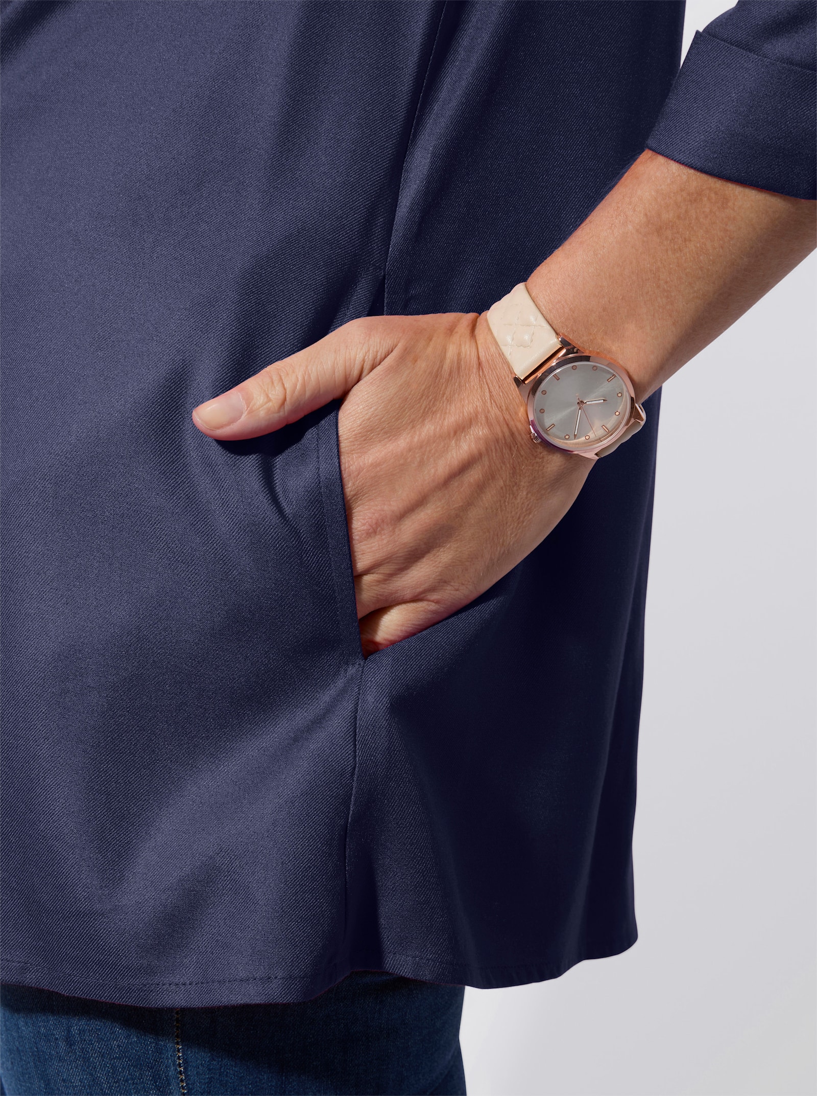 Blusenjacke in feuchtigkeitsregulierender Qualität - marine